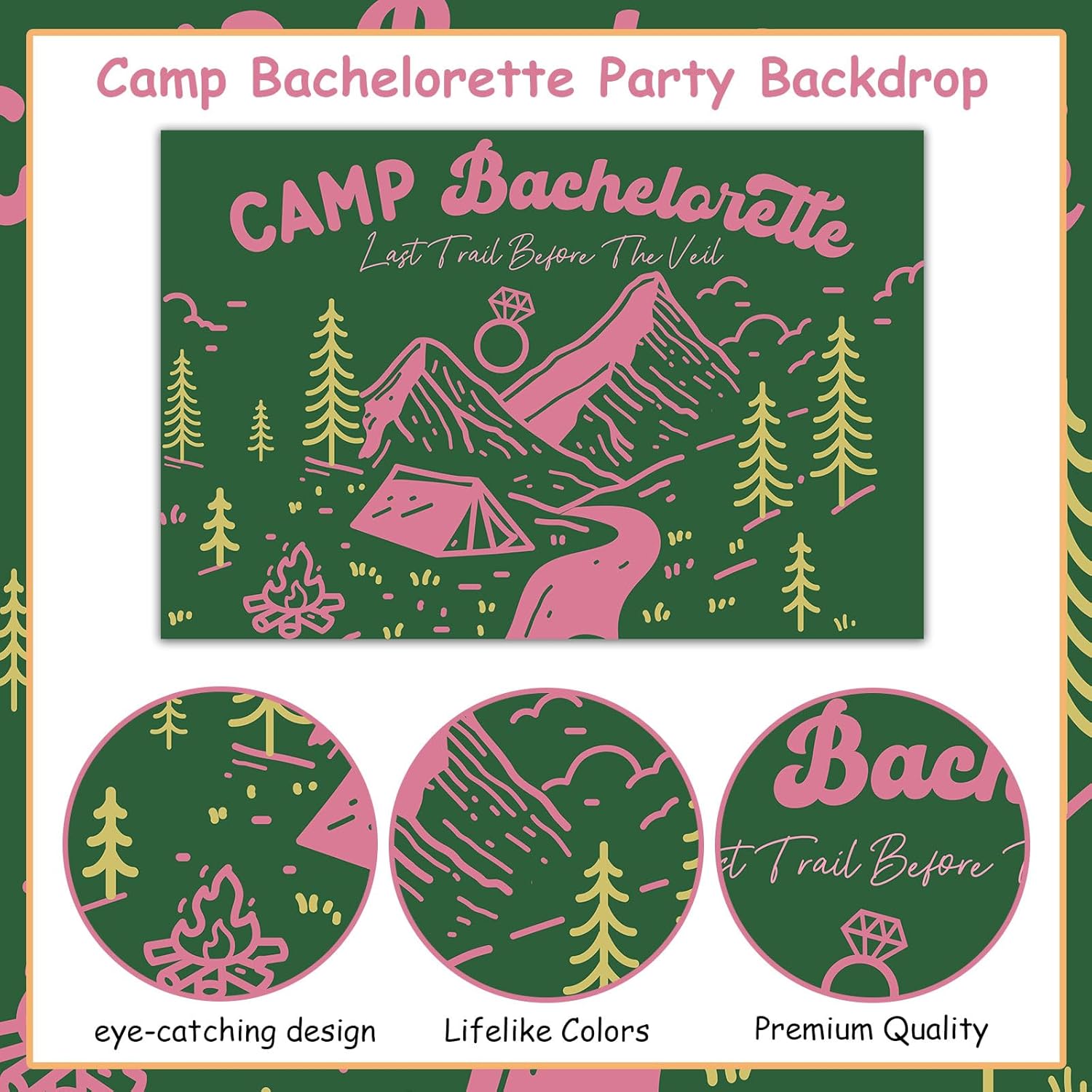 Wonmelody Camp Bachelorette Party Decorations Banners