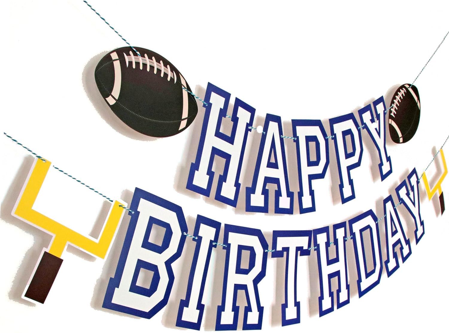 Football Birthday Banner Set with Flags and Bunting