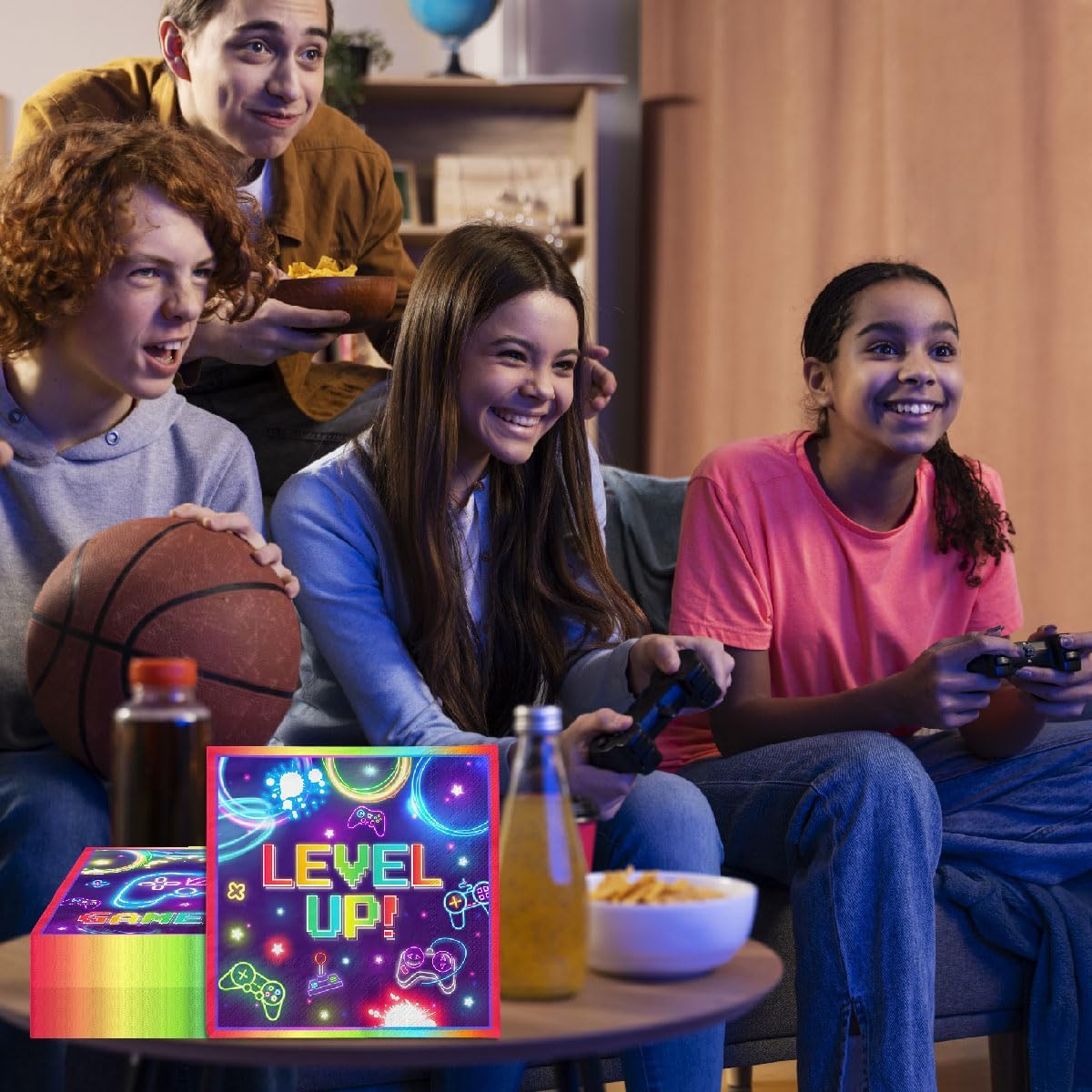 Gaming Party Napkins 40pcs Neon Game On Decorations