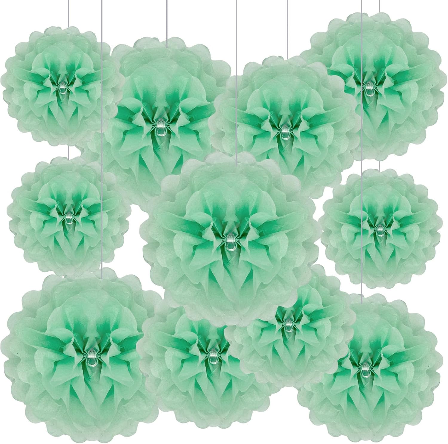 Light Green Tissue Paper Pom Poms 20 Piece Set