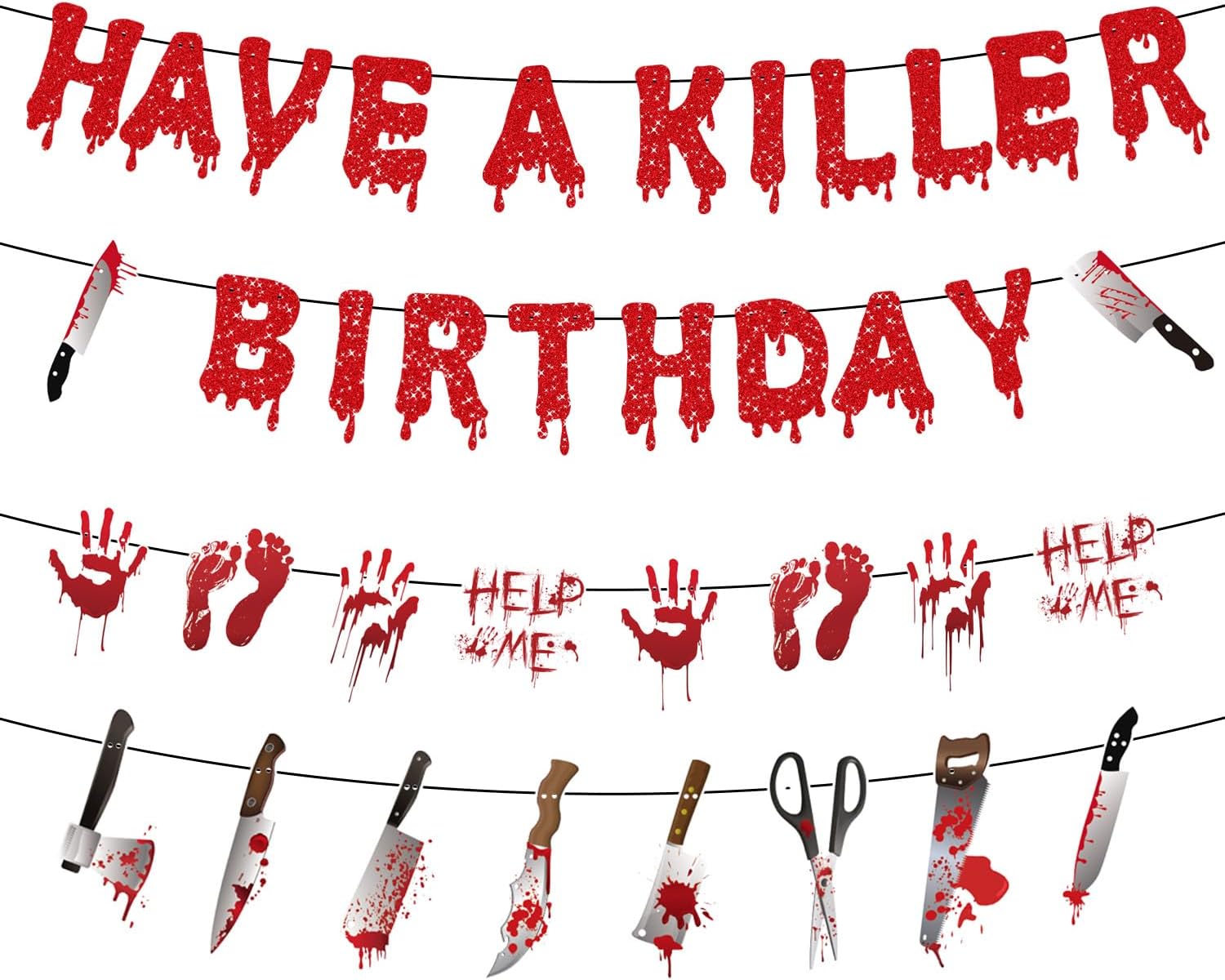 Gameza Killer Horror Birthday Banners Set of 4