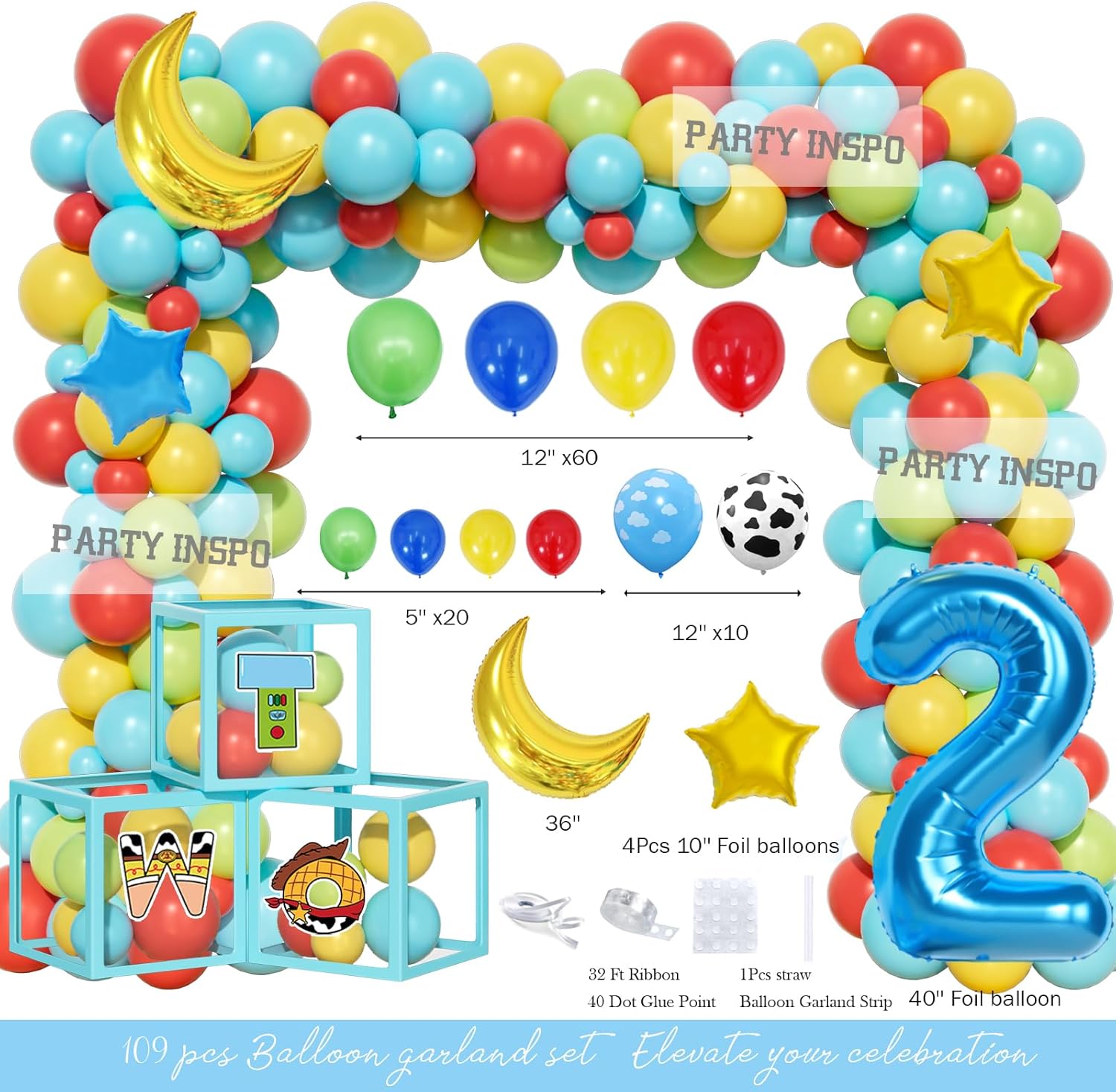 Two Infinity and Beyond Birthday Decorations 122 pcs