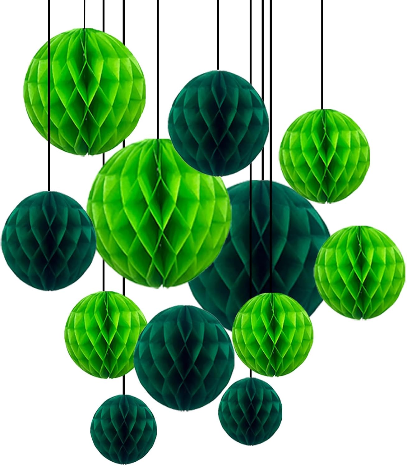 ZOOYOO 12Pcs Honeycomb Balls Decorations Green