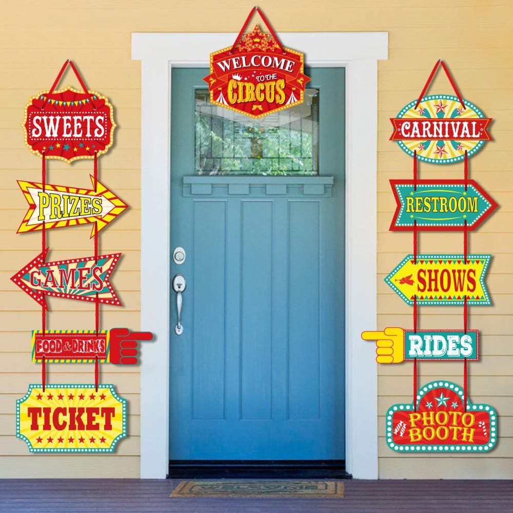 KATUMO Carnival Decorations 11 Pcs Circus Party Signs