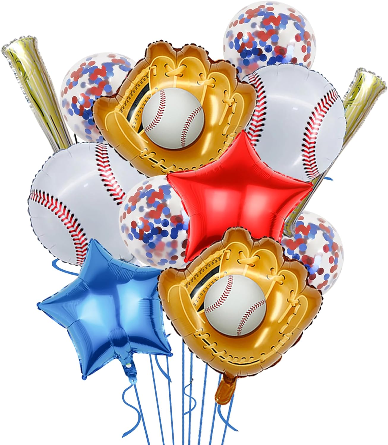 Baseball Themed Foil Balloons with Bat and Glove Decor