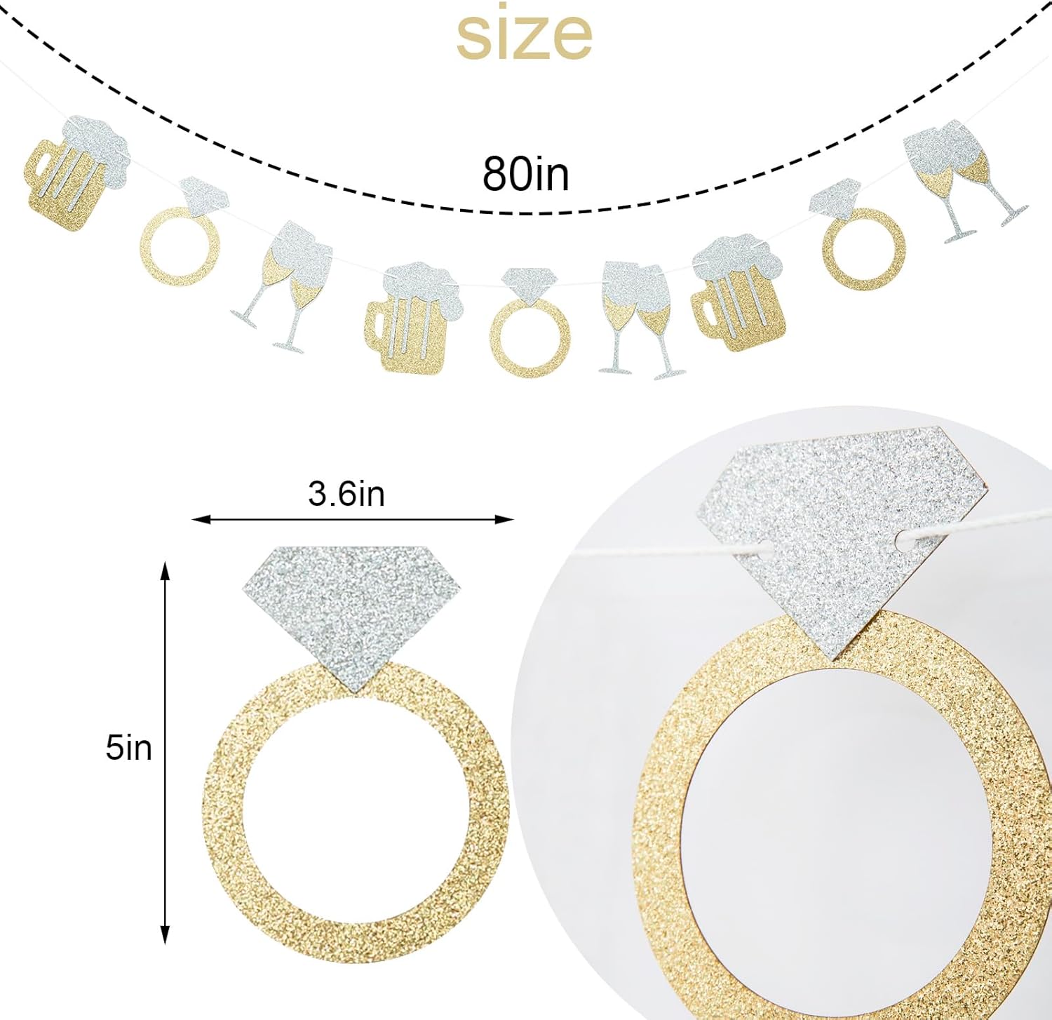 Glitter Gold Silver Brewery Diamond Rings Banner