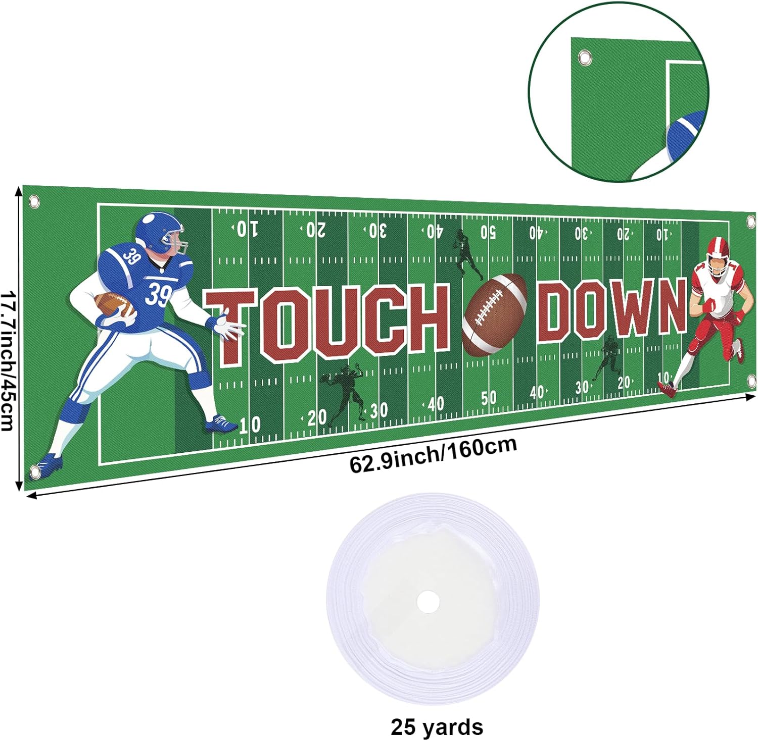 Football Birthday Banner with Touchdown Design