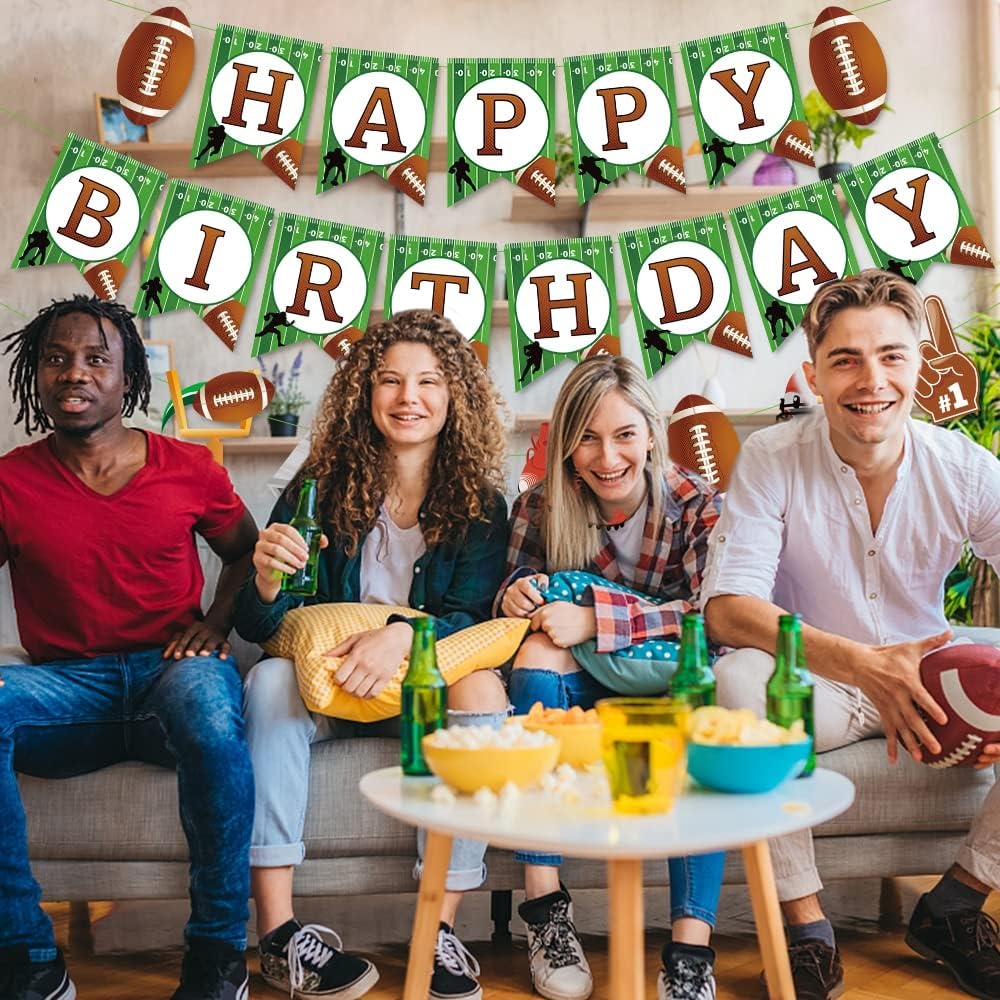 Football Birthday Party Decorations Banner Set
