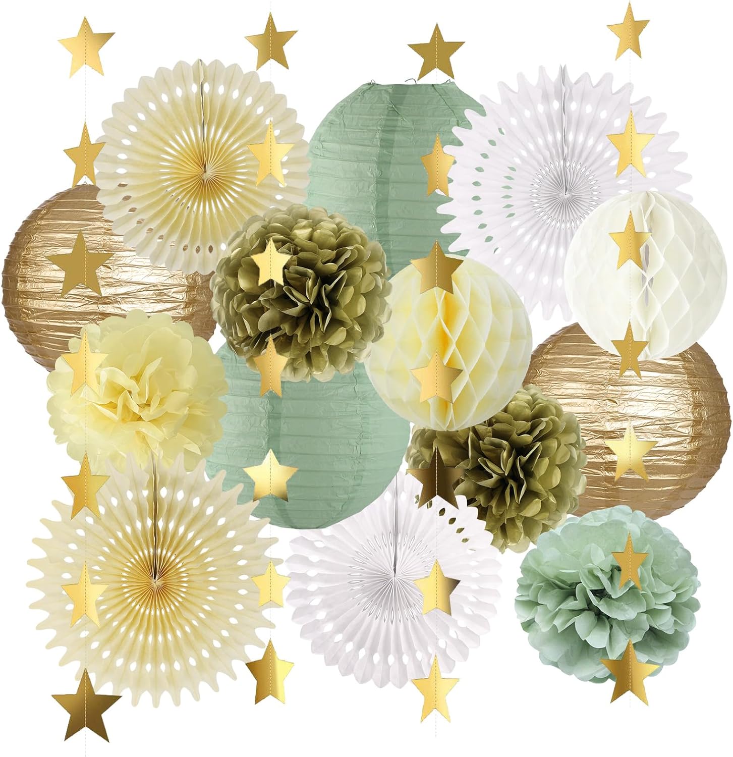 YUNXUAN Sage Green Party Decor Kit