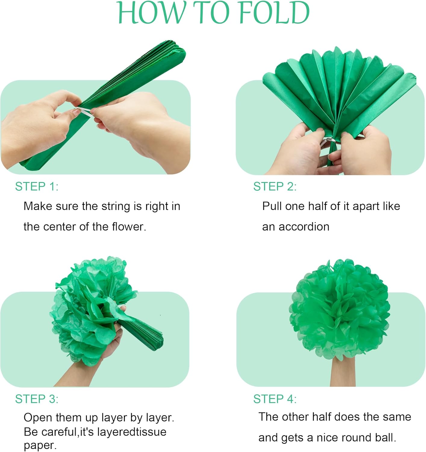 15PCS Sage Green Tissue Paper Pom Poms Decor Set