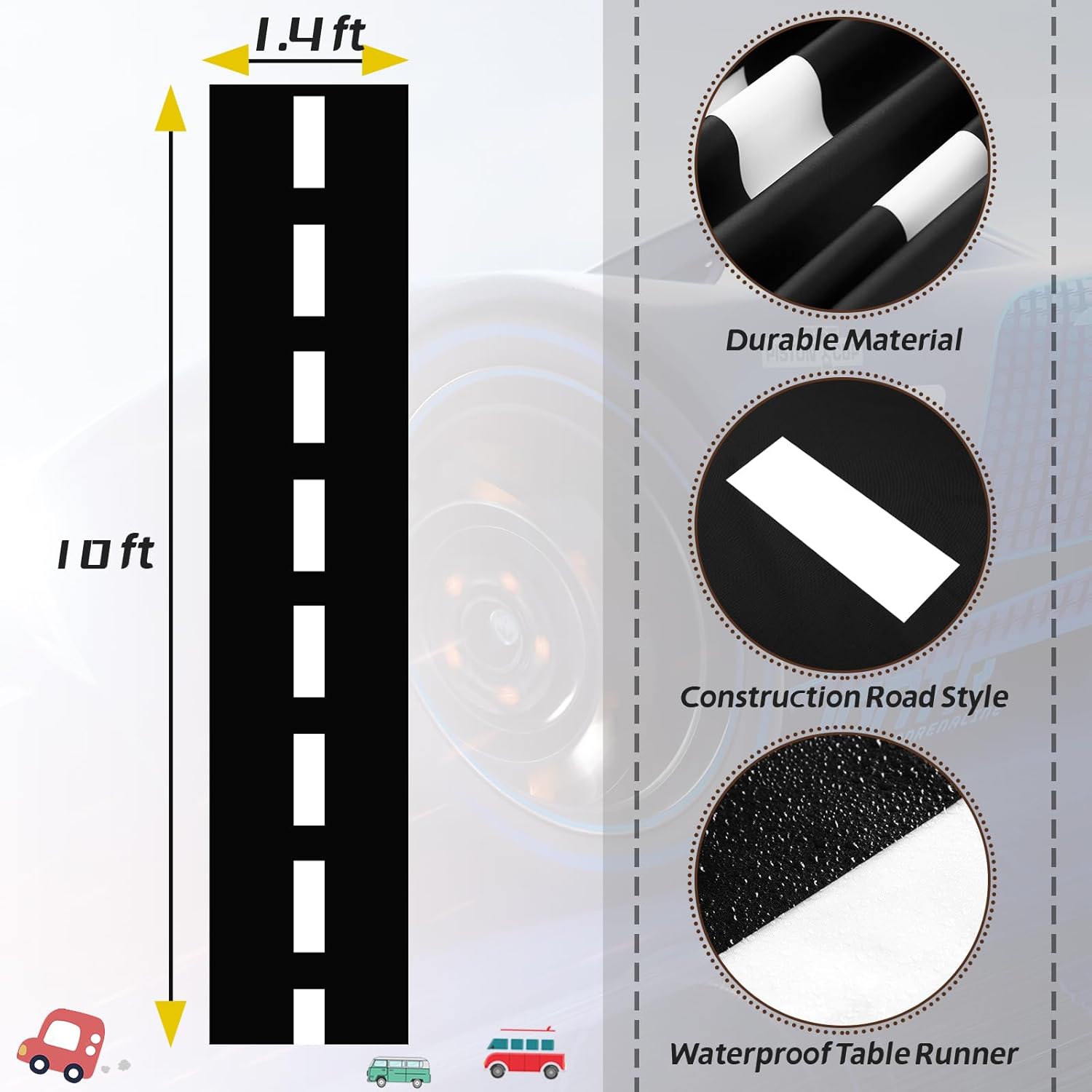 Moukeren 3 Pcs Road Table Runner for Party Decor