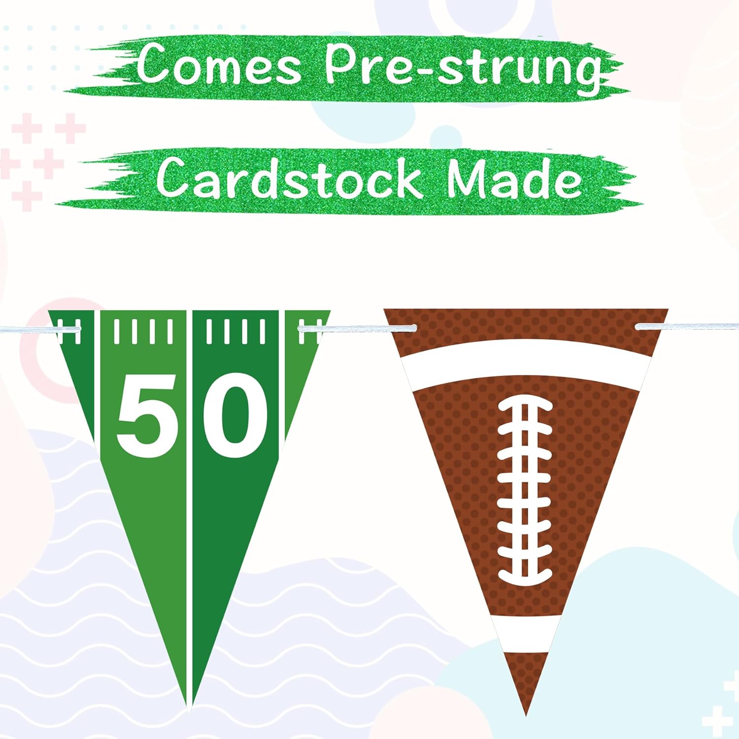 2 Piece Football Garland Banner Party Decorations