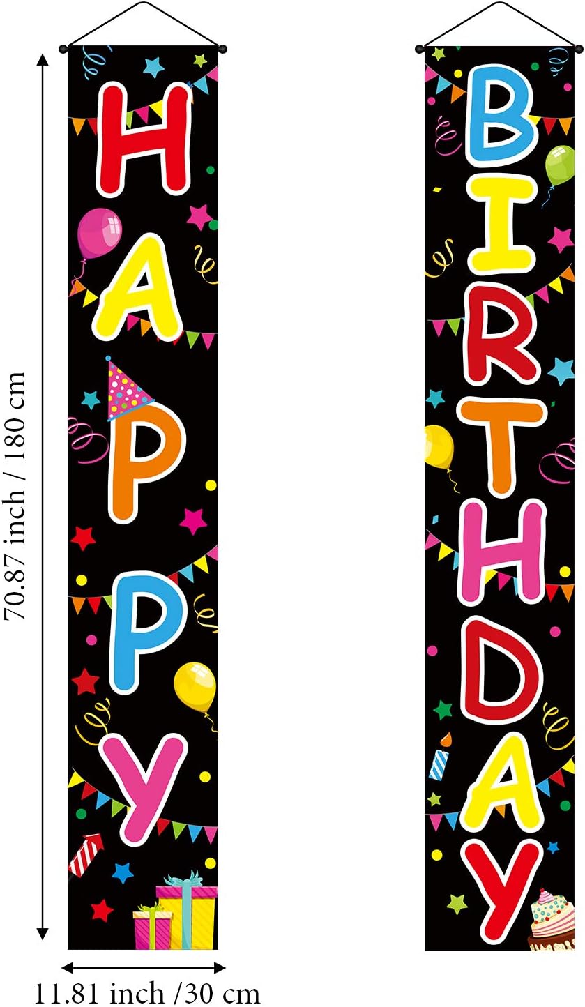 Tatuo Colorful Happy Birthday Door Banner Set