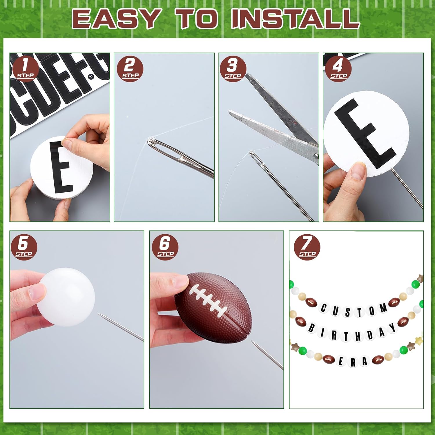 98 Pcs Football Themed Birthday Banner DIY Kit