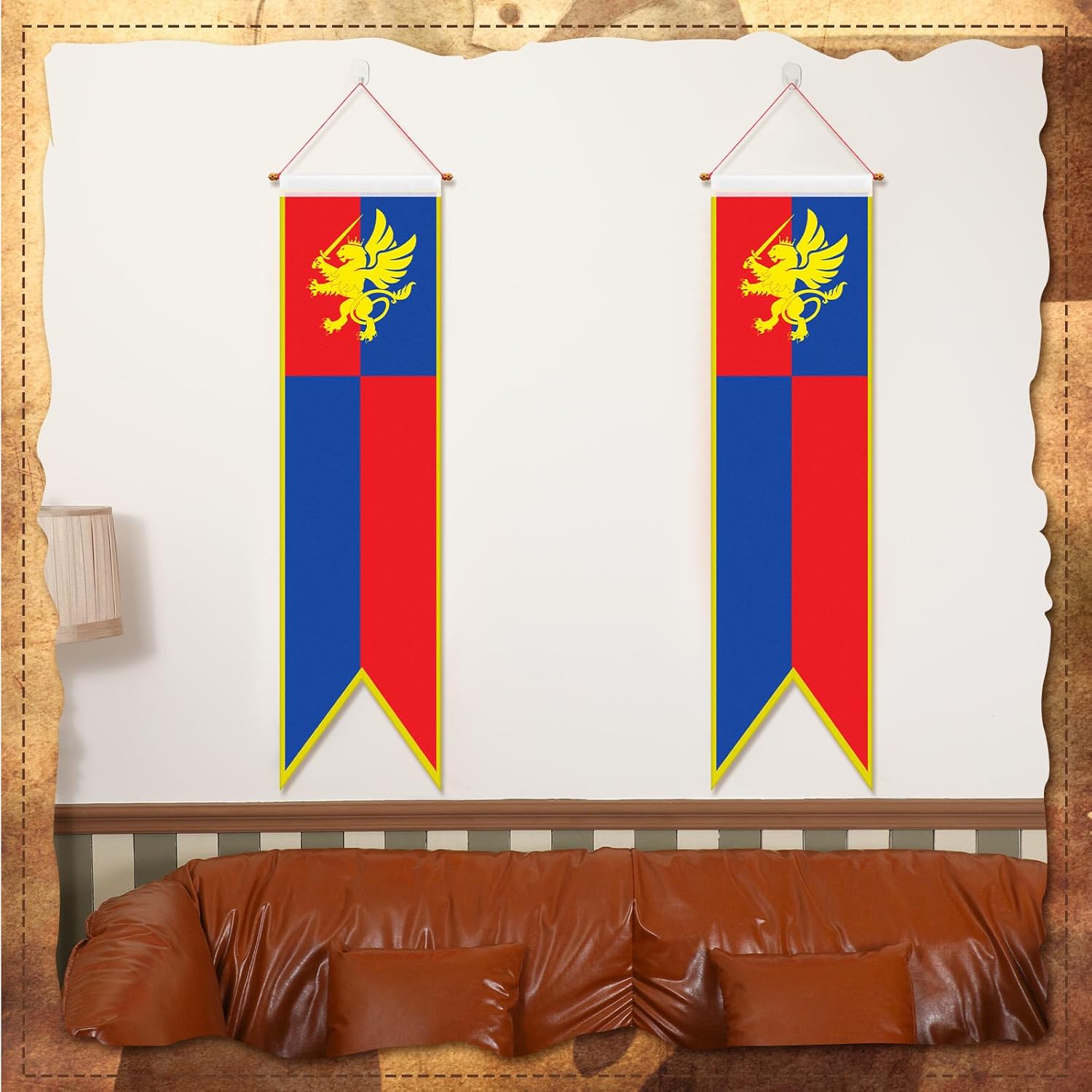 Oudain Medieval Fantasy 4 Ft Pull Down Banner Set