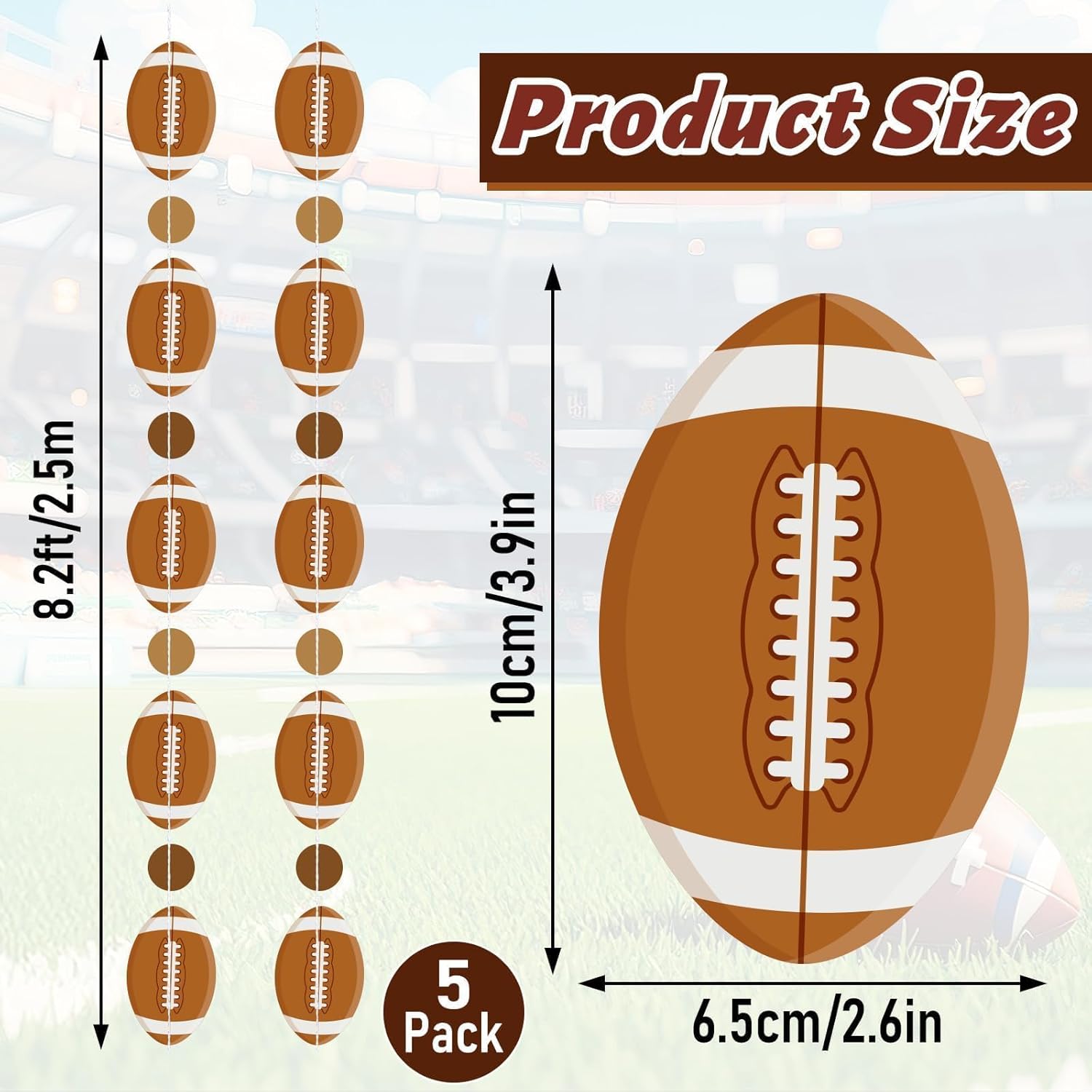 MARFOREVER 41ft Football Garland Banner