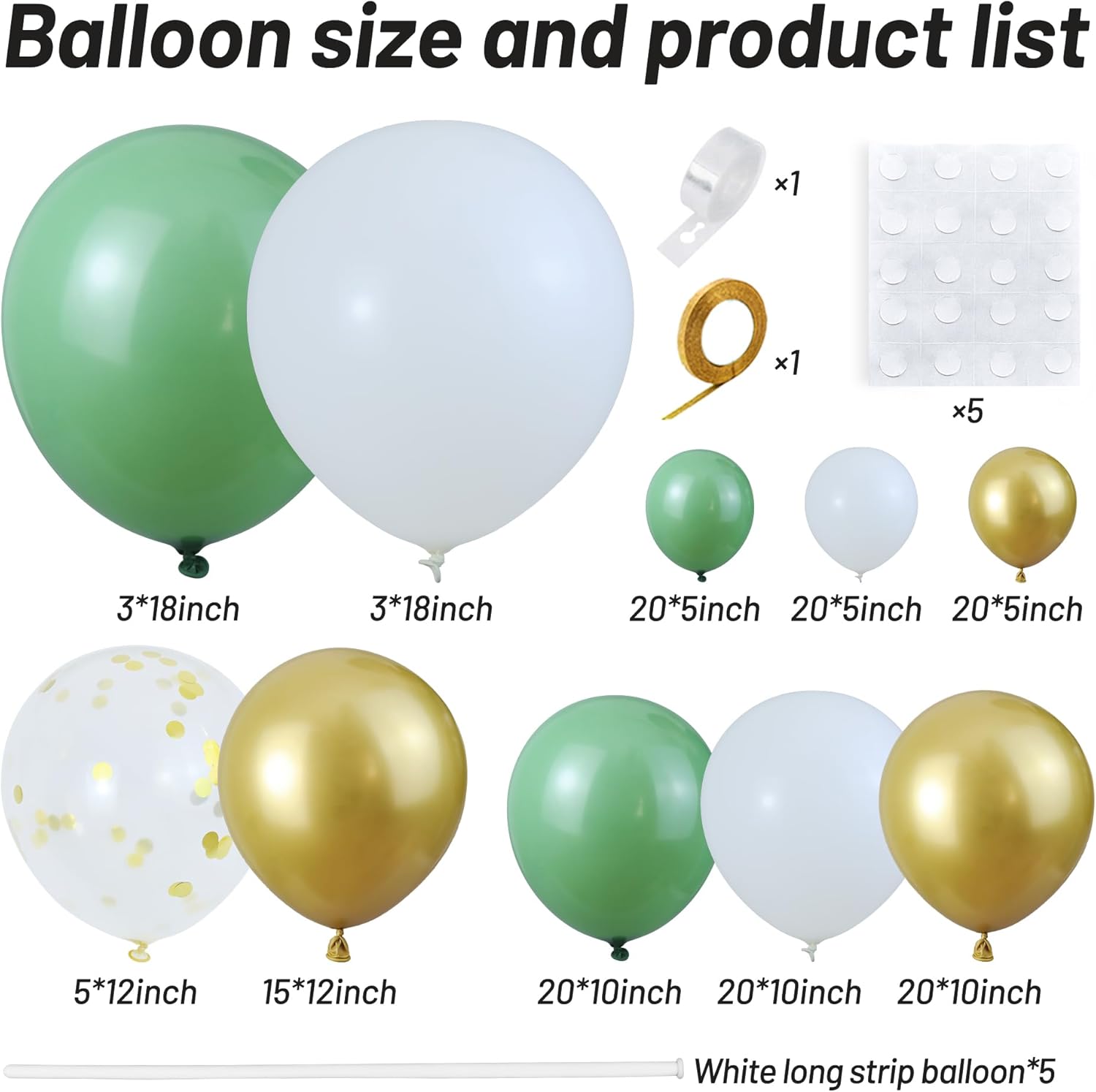 KAWKALSH Balloon Garland Arch Kit 146Pcs