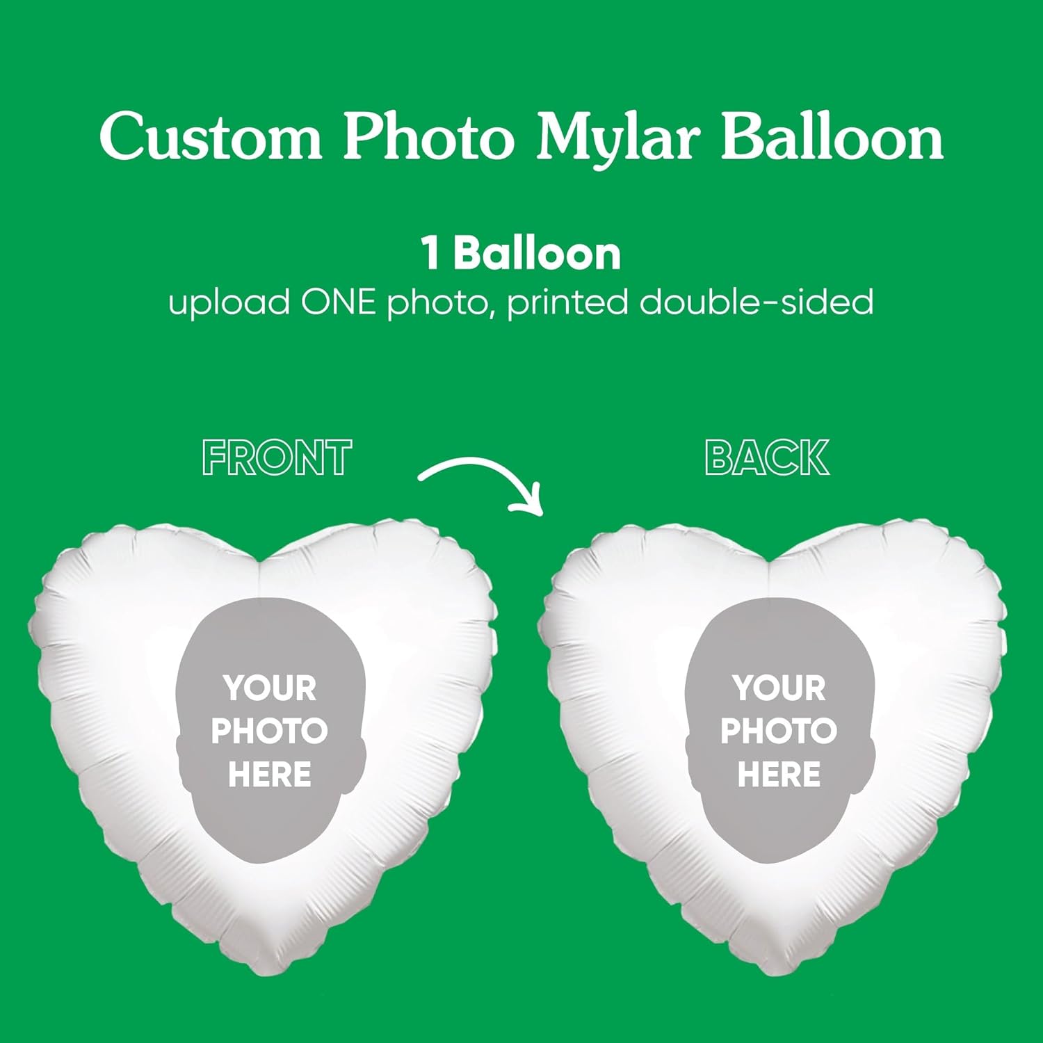 Personalized Fun Face Heart Balloon Custom Birthday Decor