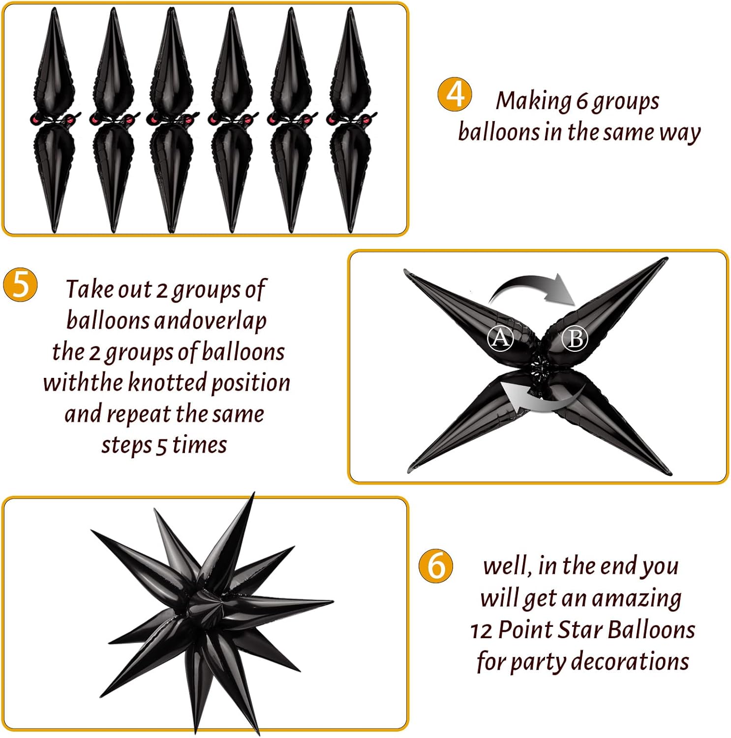 Moukiween 60 Pcs Black Star Balloons for Party Decorations