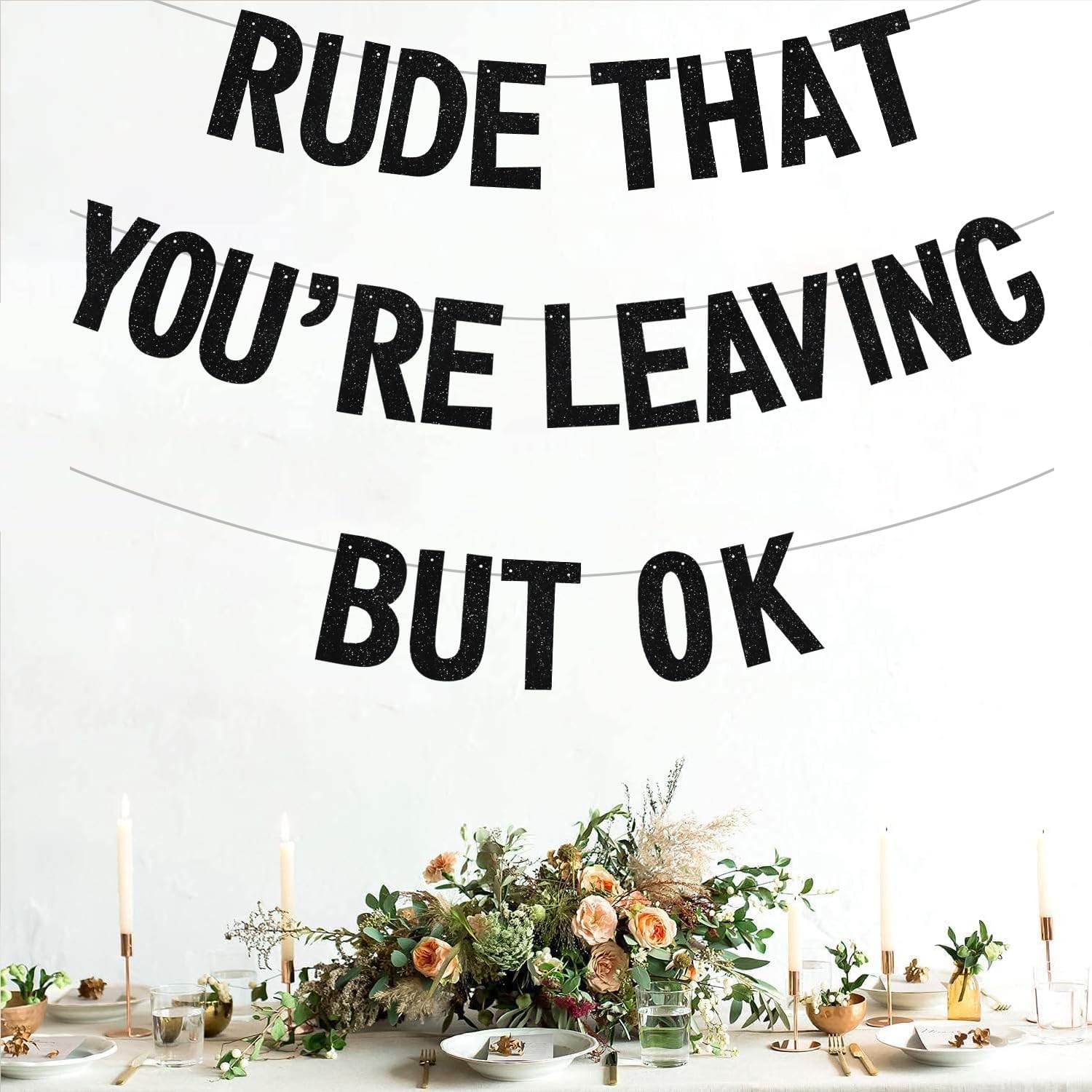 BEISHIDA Rude Youre Leaving But Ok Banner Pre-Strung