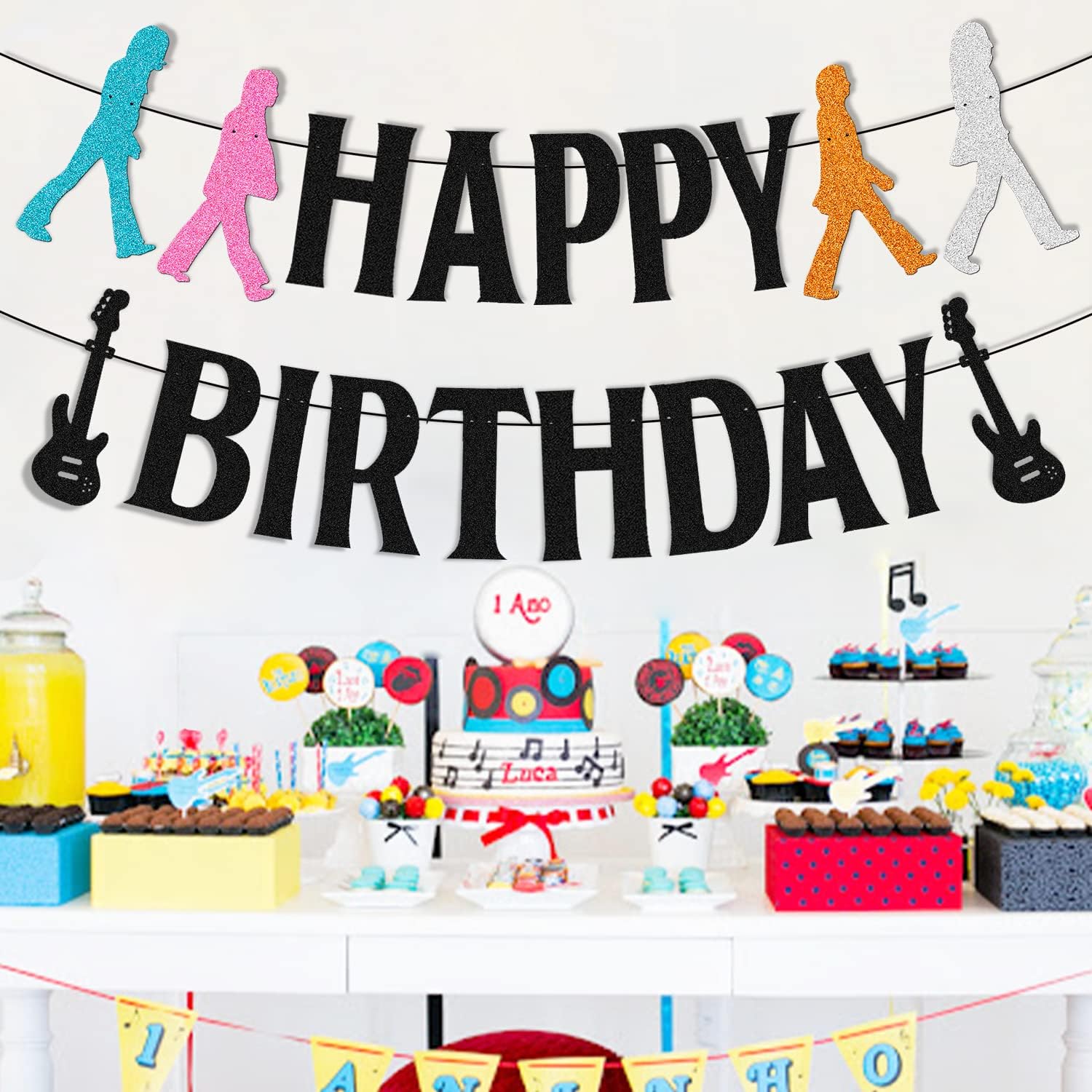 50s Rock Roll Birthday Banner Garland Decor