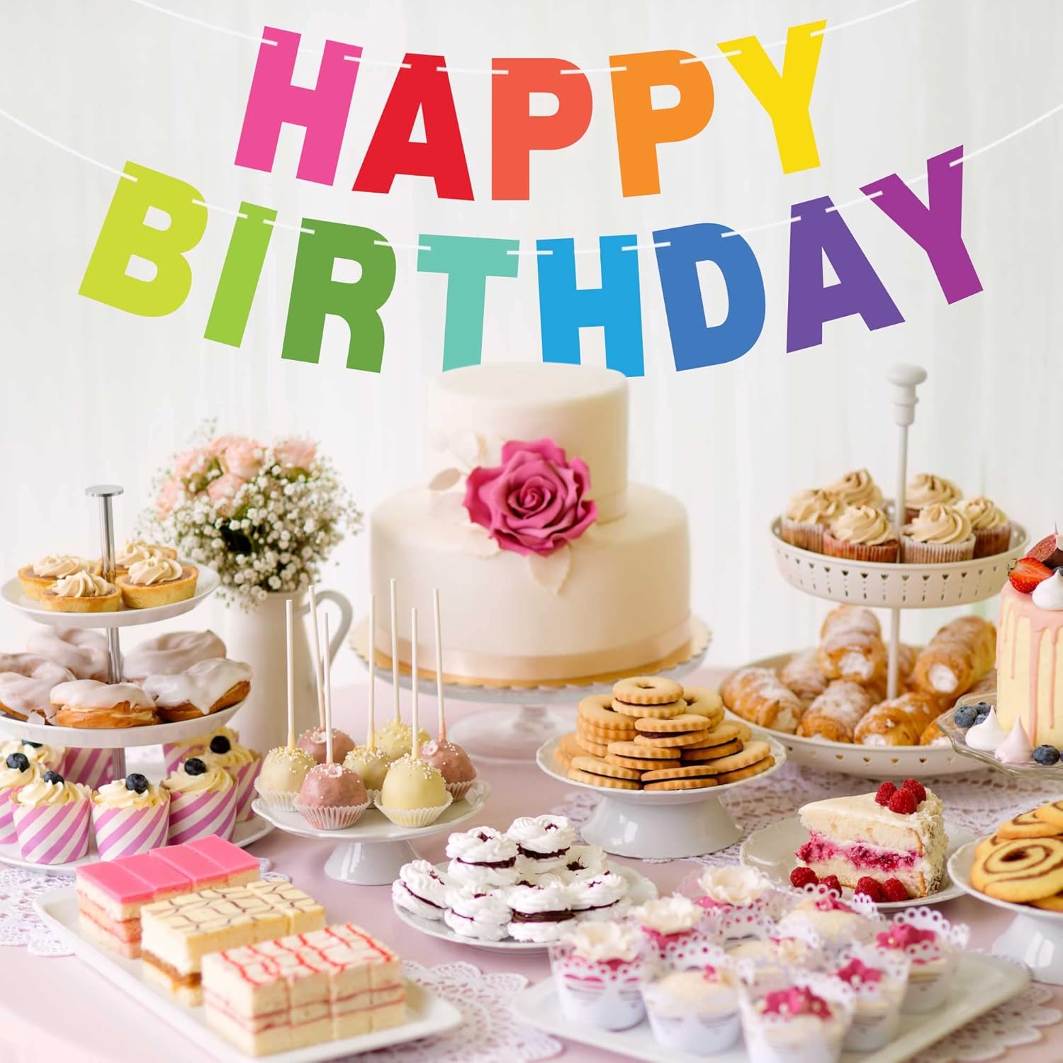 Pre-Strung Happy Birthday Banner - No DIY