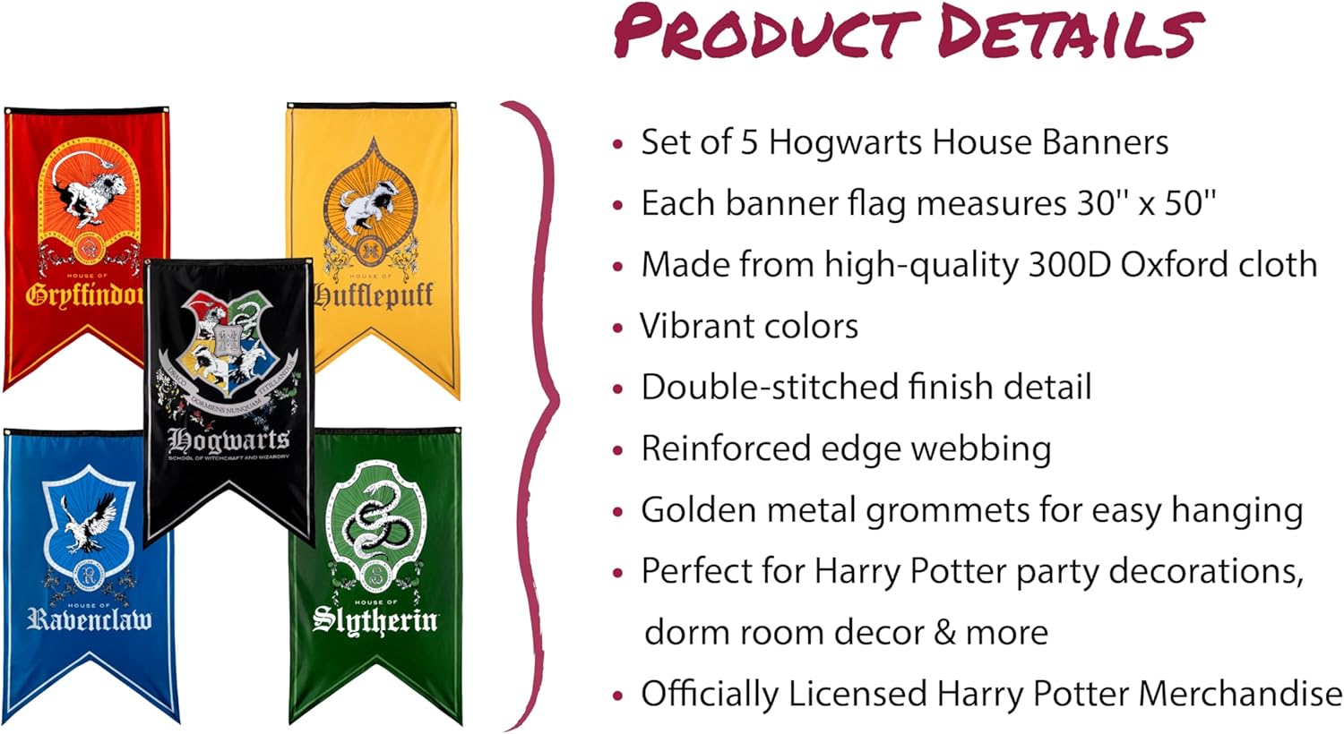 Conquest Journals Harry Potter House Flag Set