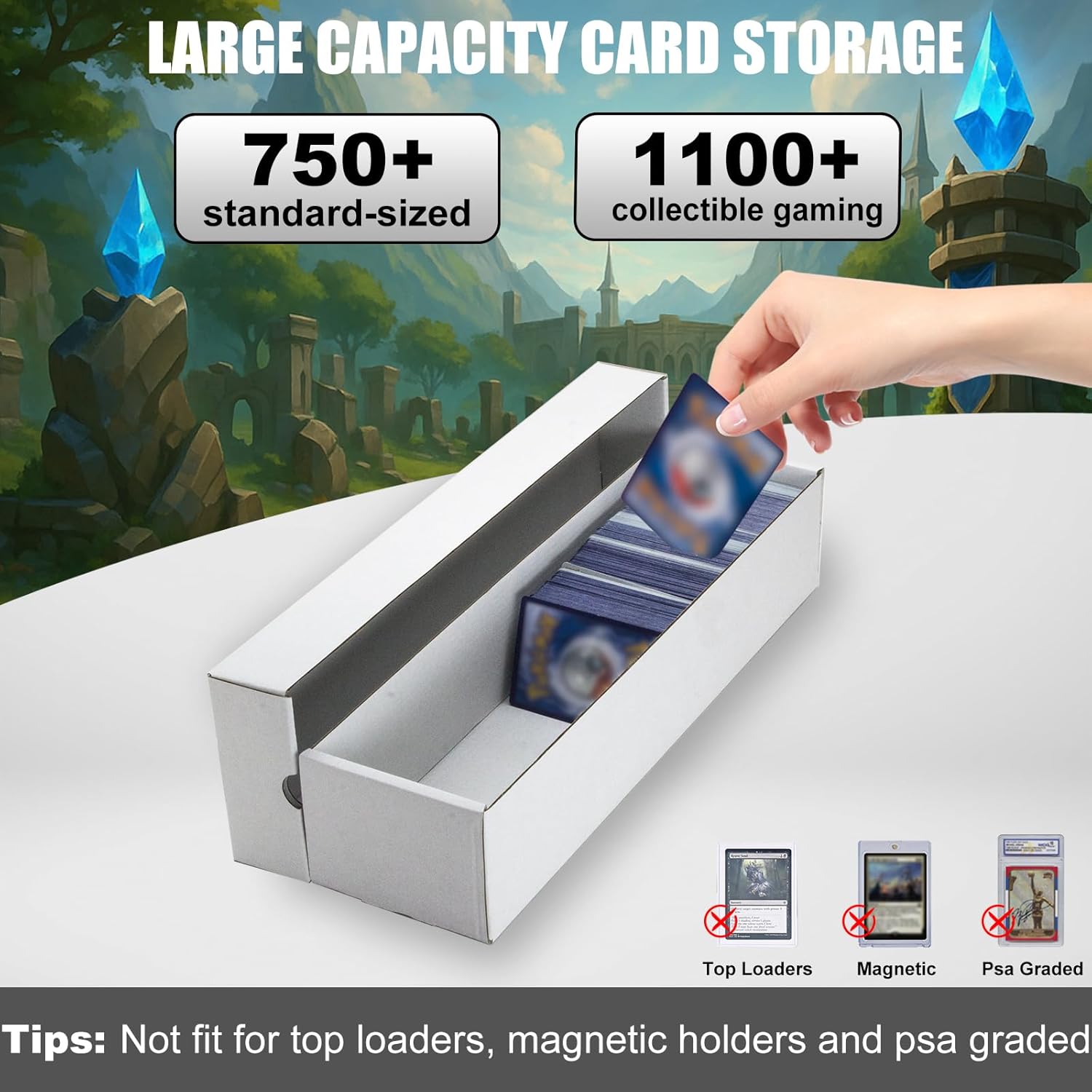 6 Pack Trading Card Storage Box with Lid 1200 Count