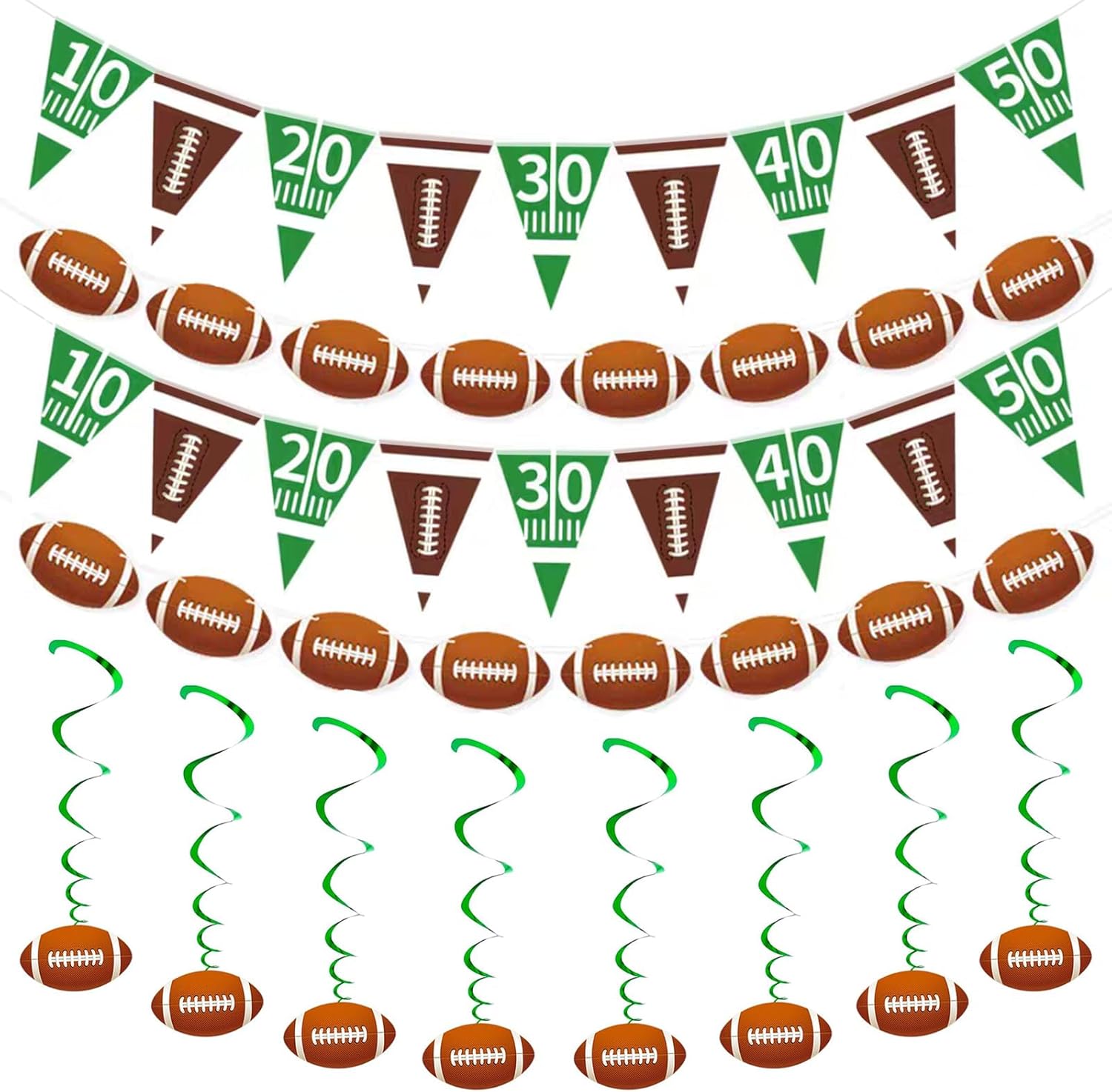 5 Serving Football Party Decorations Set