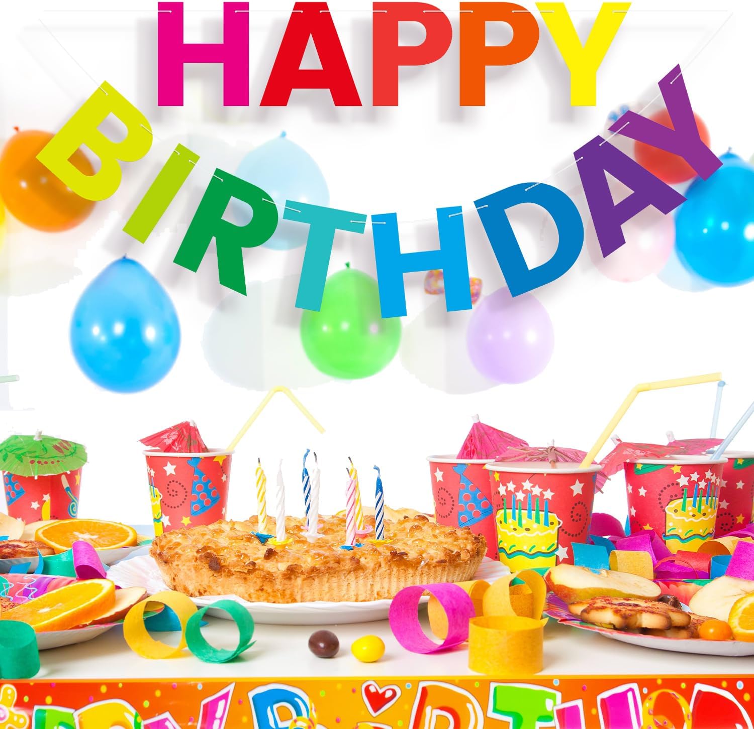 Happy Birthday Banner 9ft Pre-Strung No Assembly