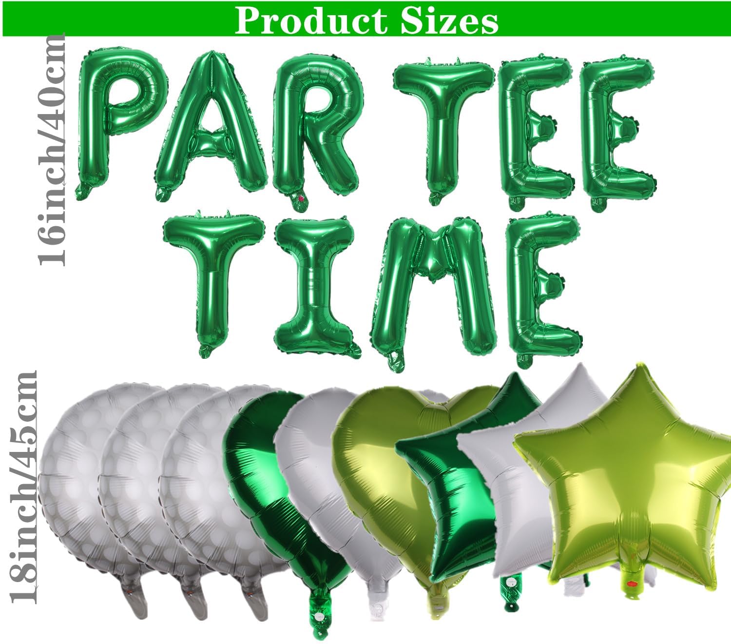 Golf Party Decorations Green Balloons Banner Set