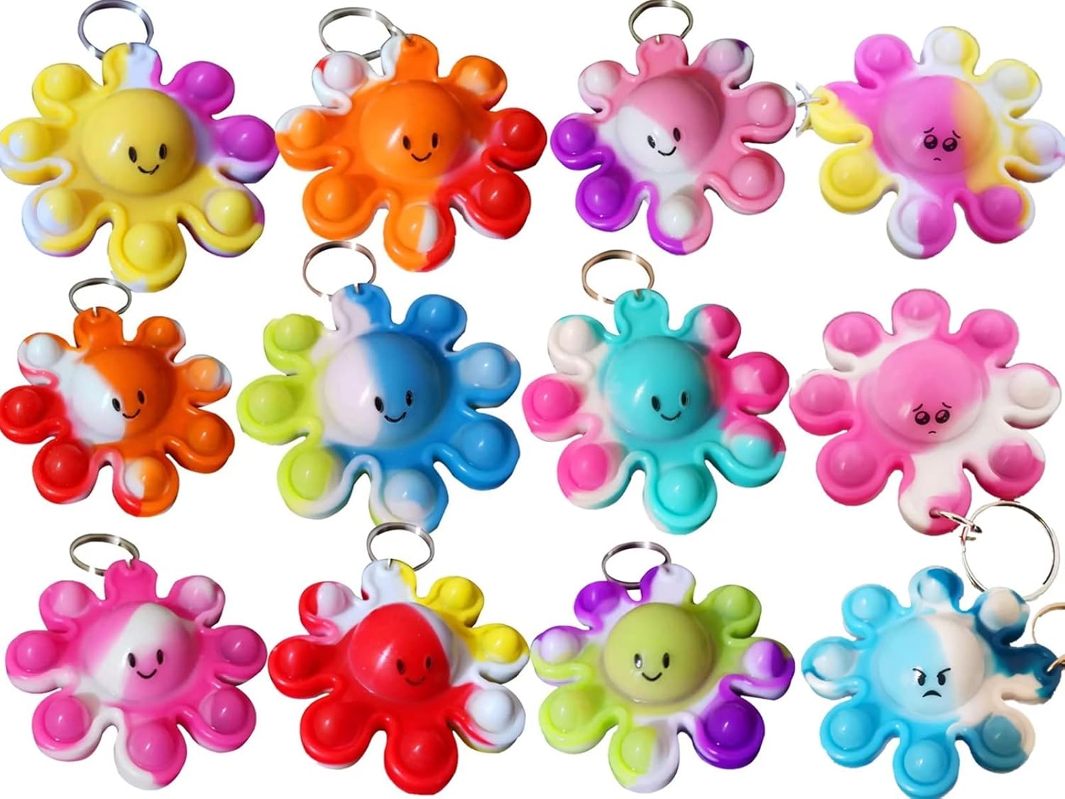 30 Pack Octopus Fidget Keychain for Students and Party Favors