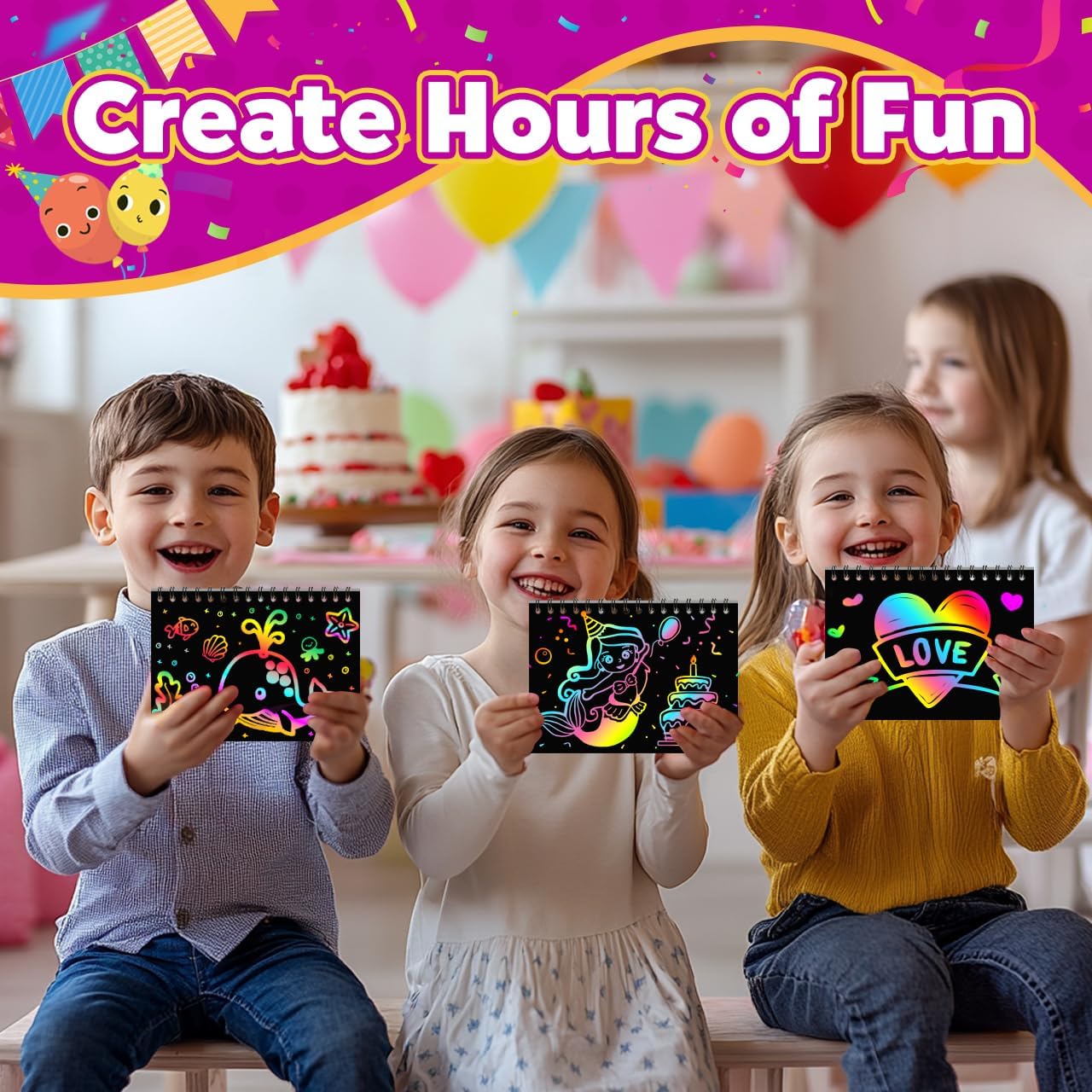 Pigipigi Kids 24-Pack Scratch Art Party Favors Set