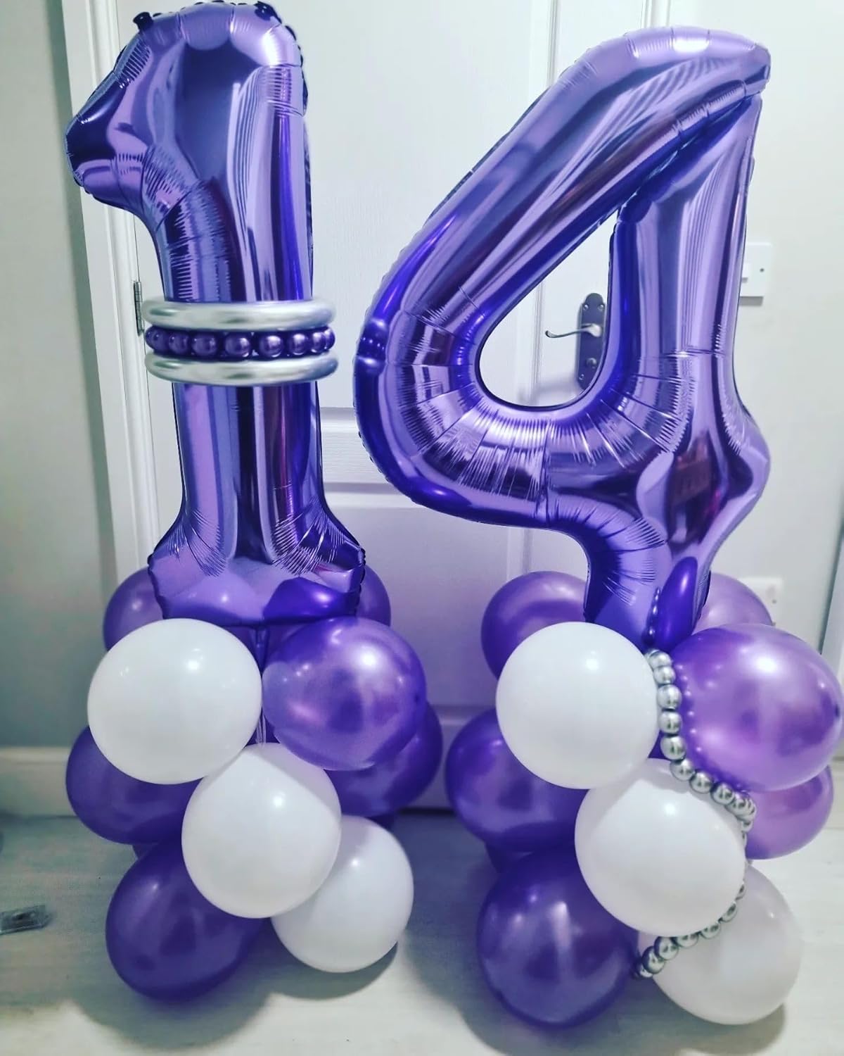 LHOAVWE 16th Birthday Purple Foil Balloons 40 Inch Set