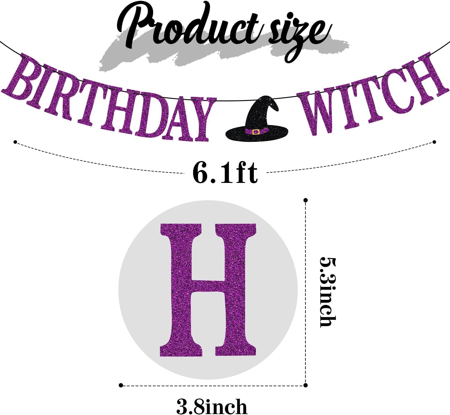 Birthday Witch Banner for Halloween Party