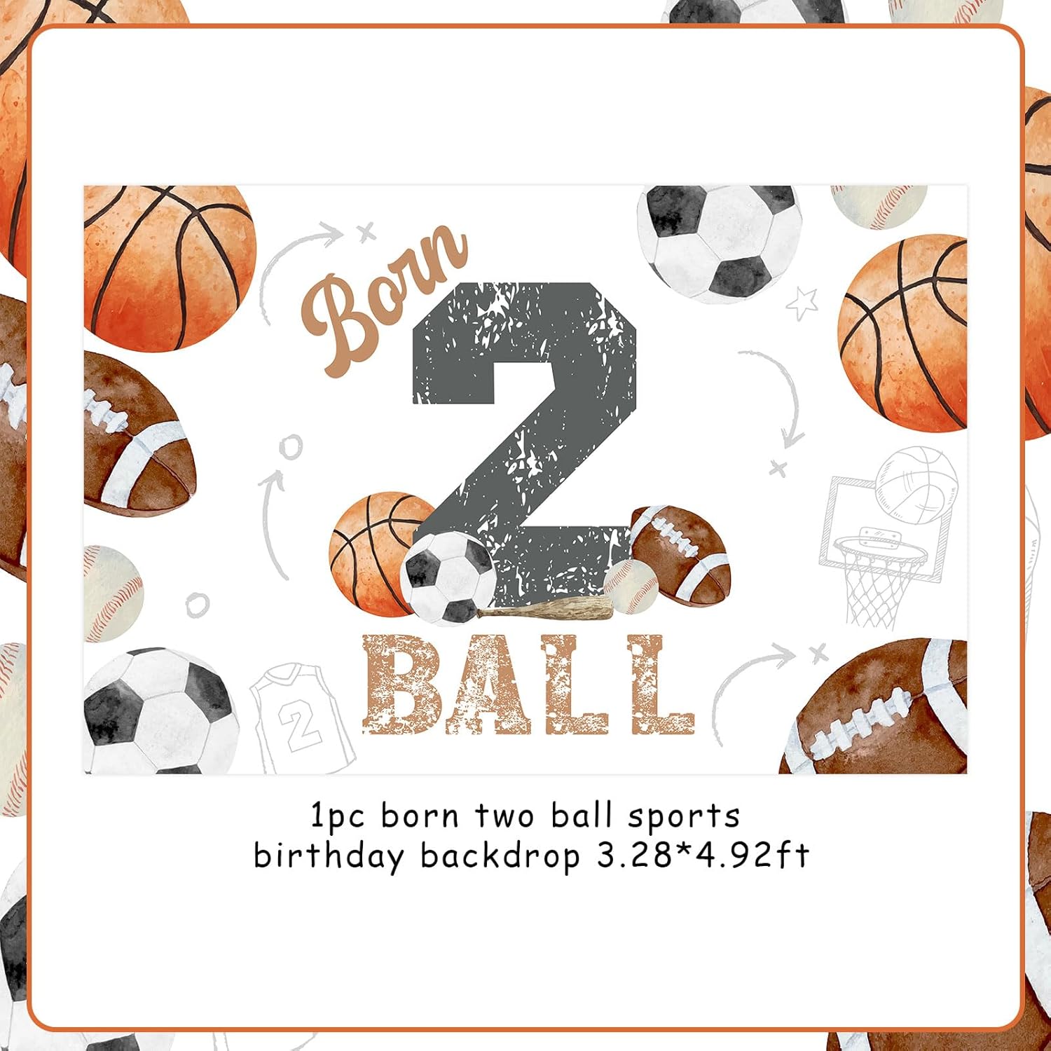Born Two Ball Birthday Party Decorations with Backdrop Banner