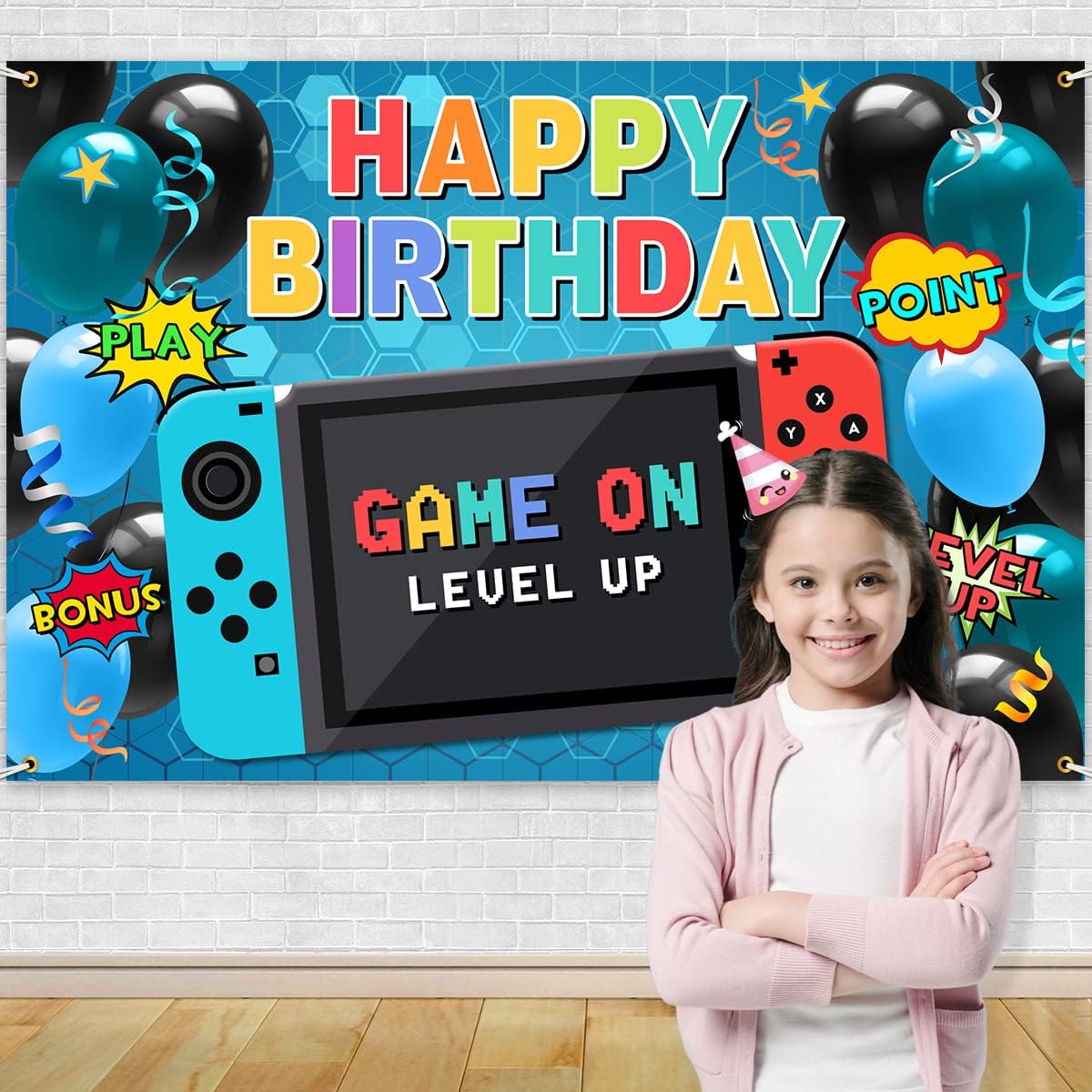 Happy Birthday Gaming Banner - Video Game Party Decor