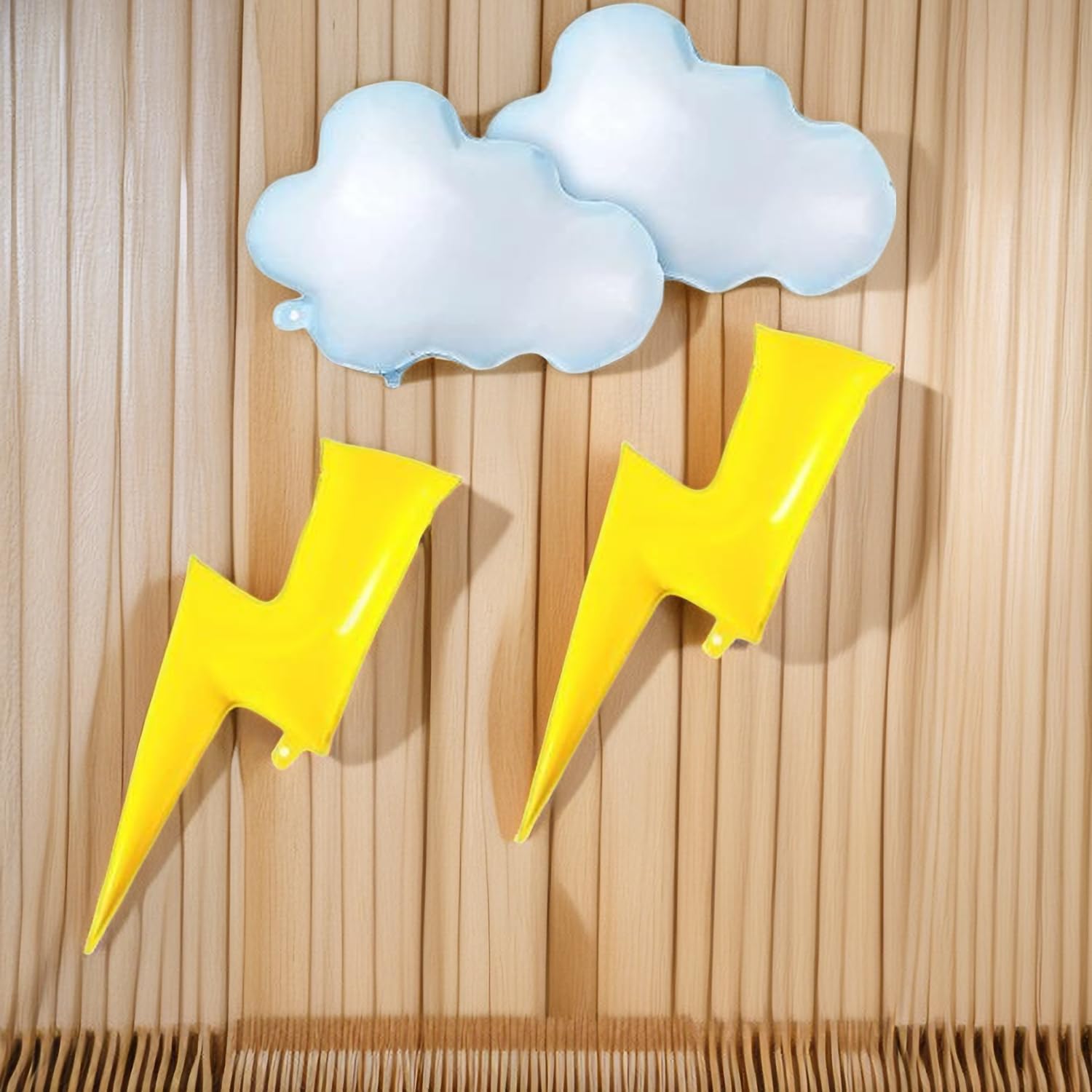Flash Foil Balloons Cloud Balloons Lightning Bolt Decorations 8 Pcs