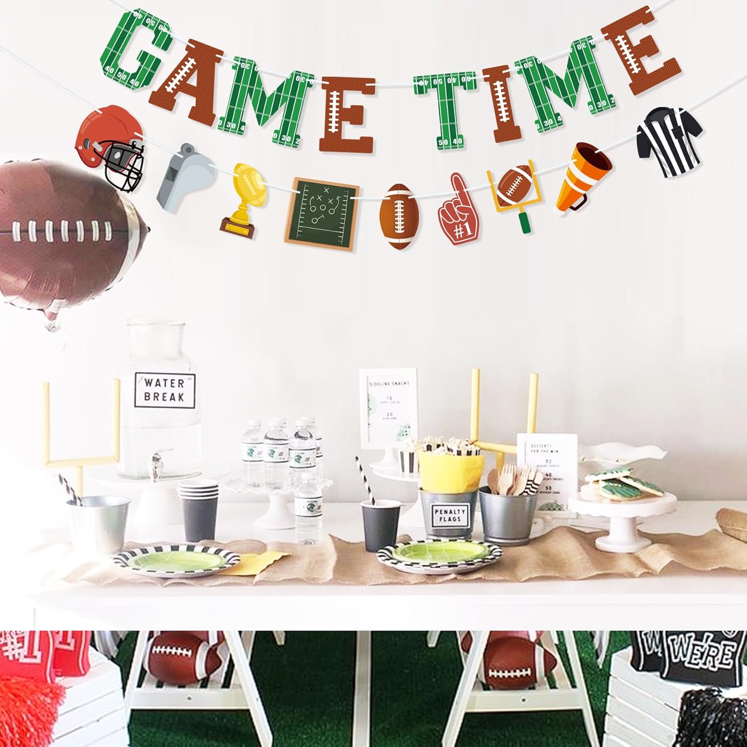 Game Time Football Banner Garland Decor for Football Party