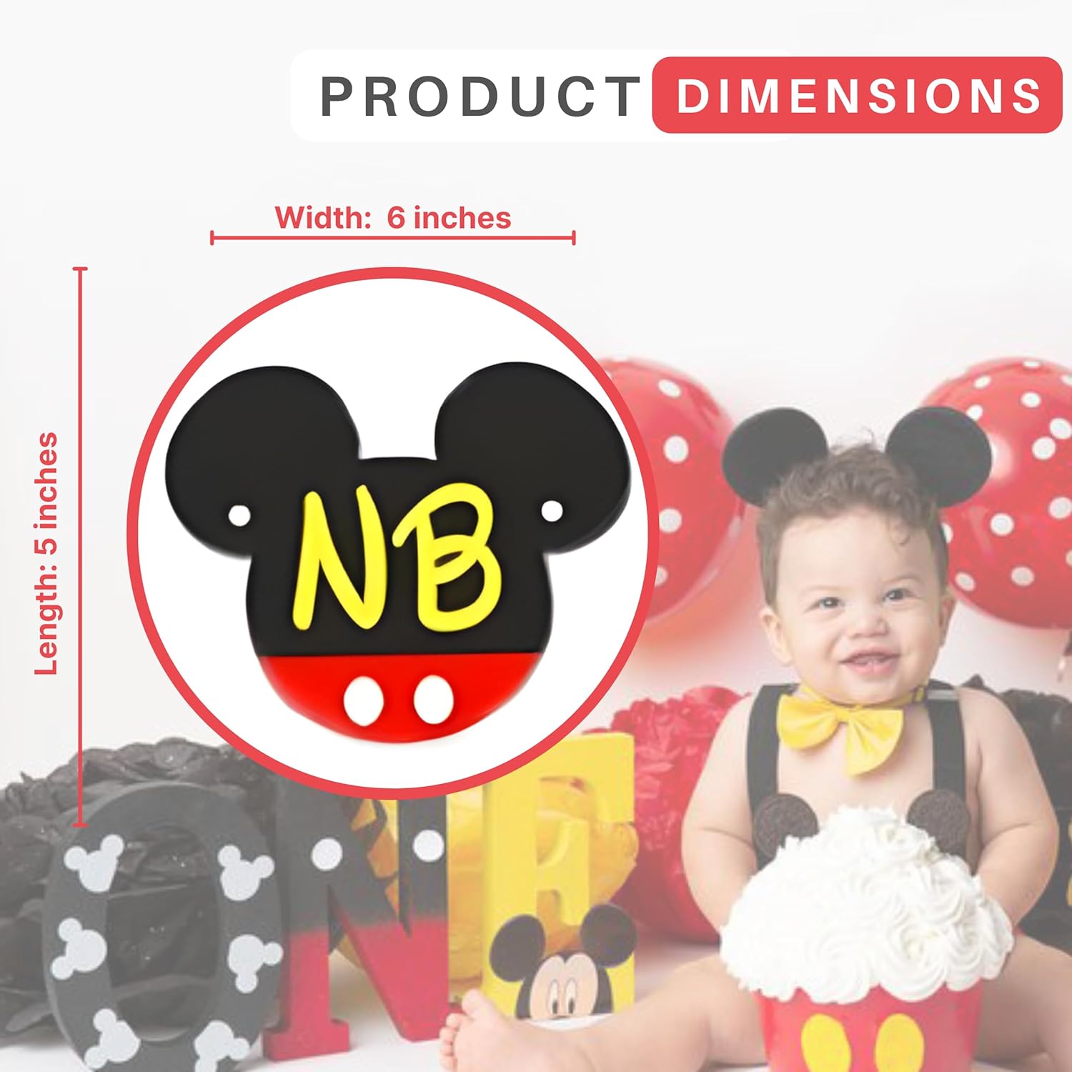 Mickey Mouse 1st Birthday Photo Banner Decor