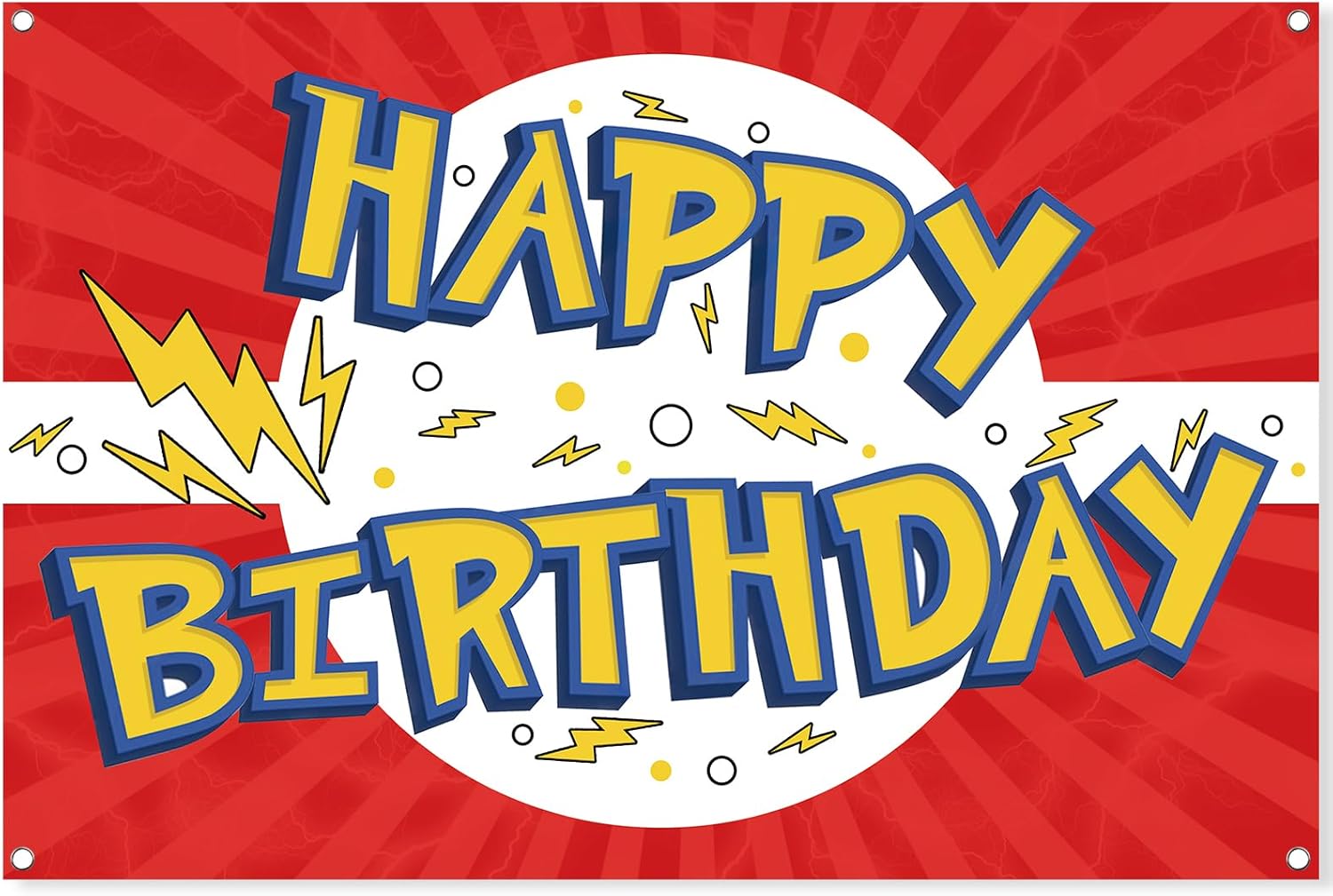 MIKLIFEZ Red White Yellow Cartoon Birthday Party Backdrop 5x3ft