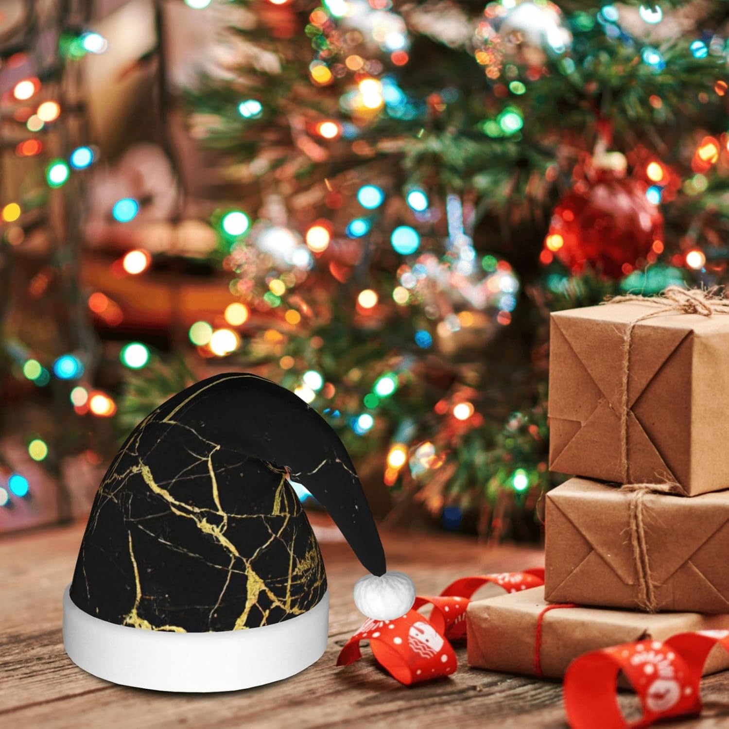 QINZHENG Personalized Santa Hat Christmas Gift for Women Velvet Plush