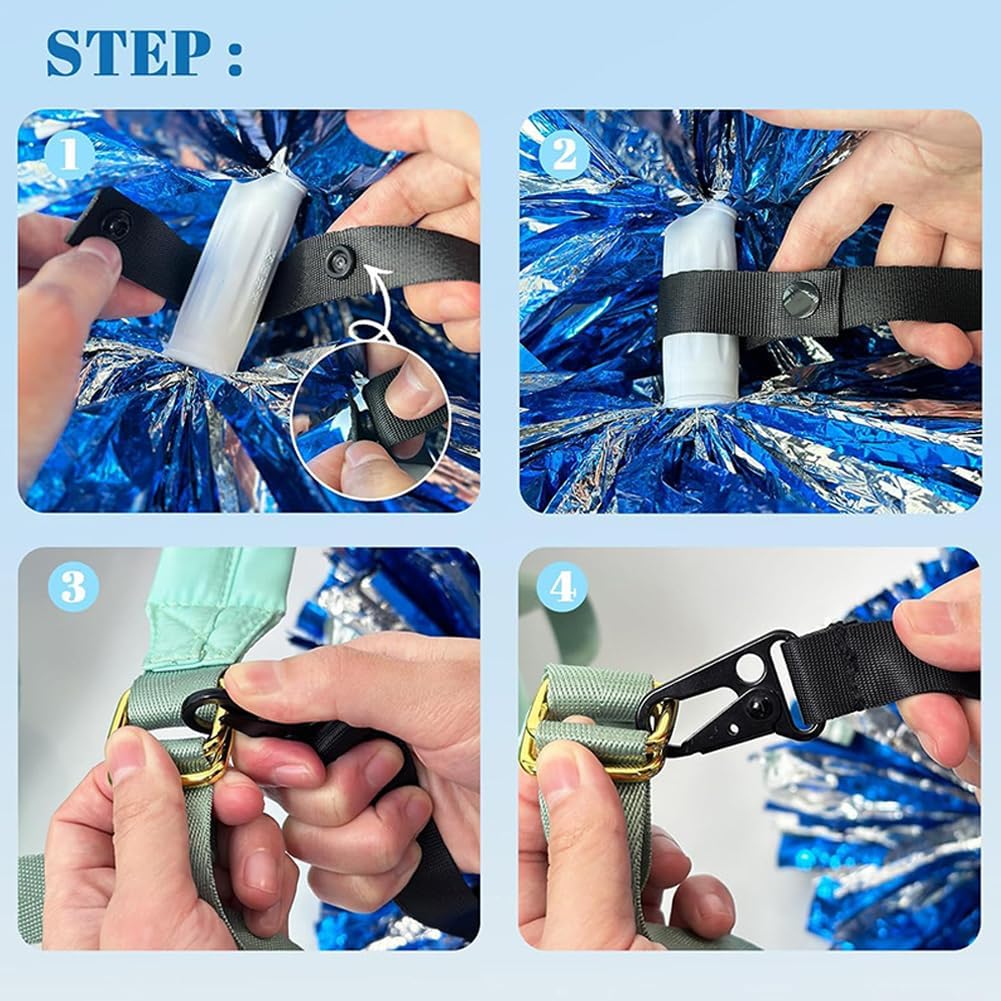 CREATCABIN Adjustable Pom Pom Holder for Cheerleaders 2Pcs Set