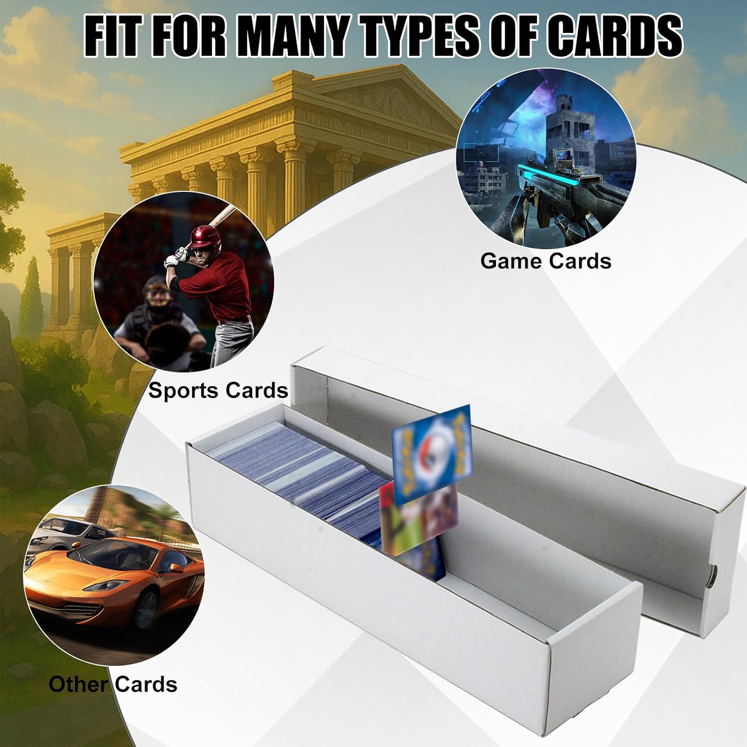 6 Pack Trading Card Storage Box with Lid 1200 Count