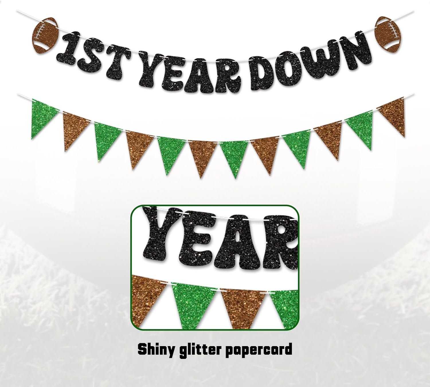 Vofrise Football First Year Down Birthday Banner