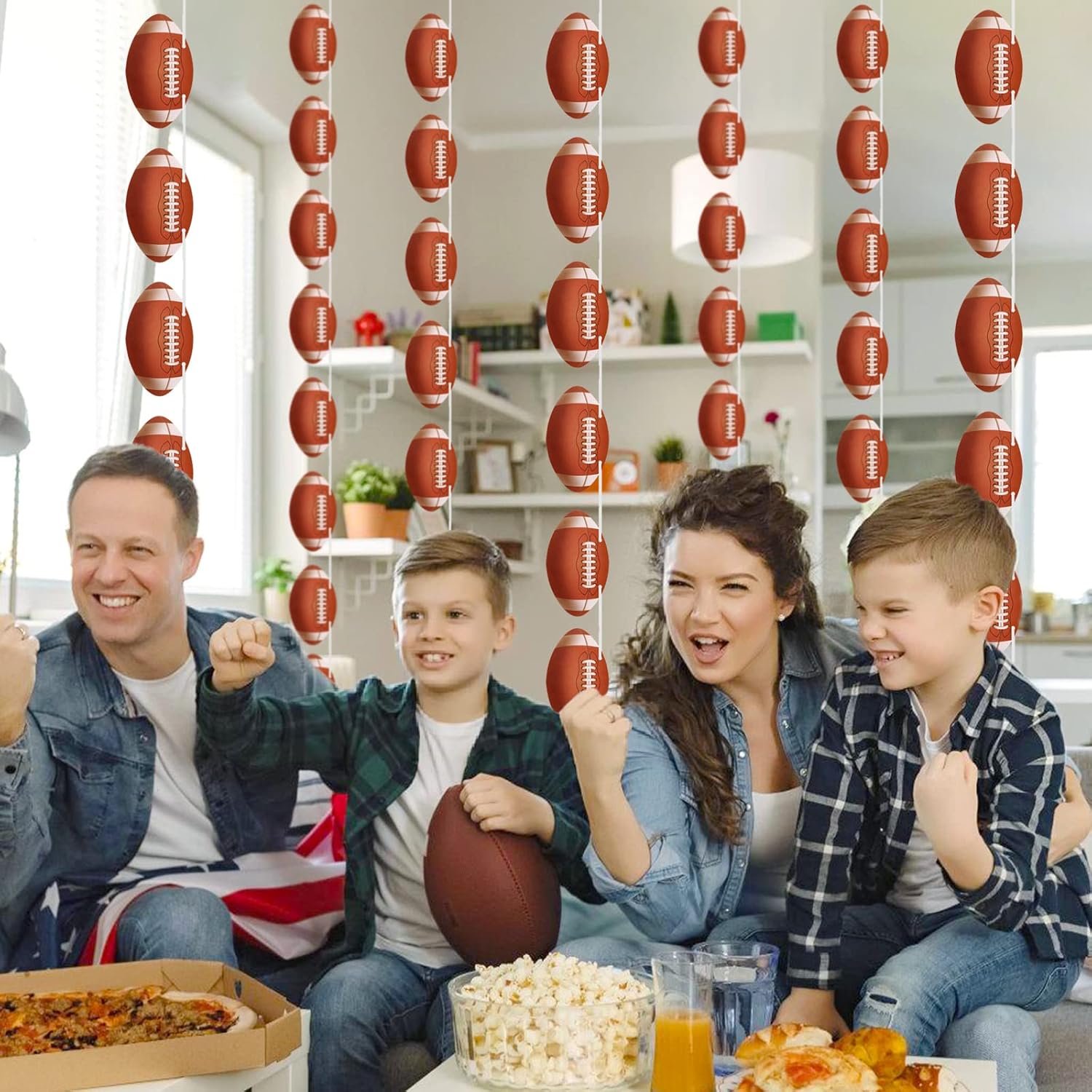 4 Pack Football Banners Garland for Football Party Decorations