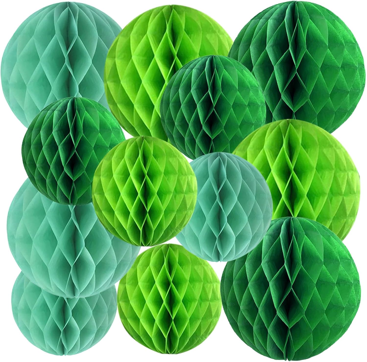 Xiksxitn Green Paper Honeycomb Balls 12 Pack