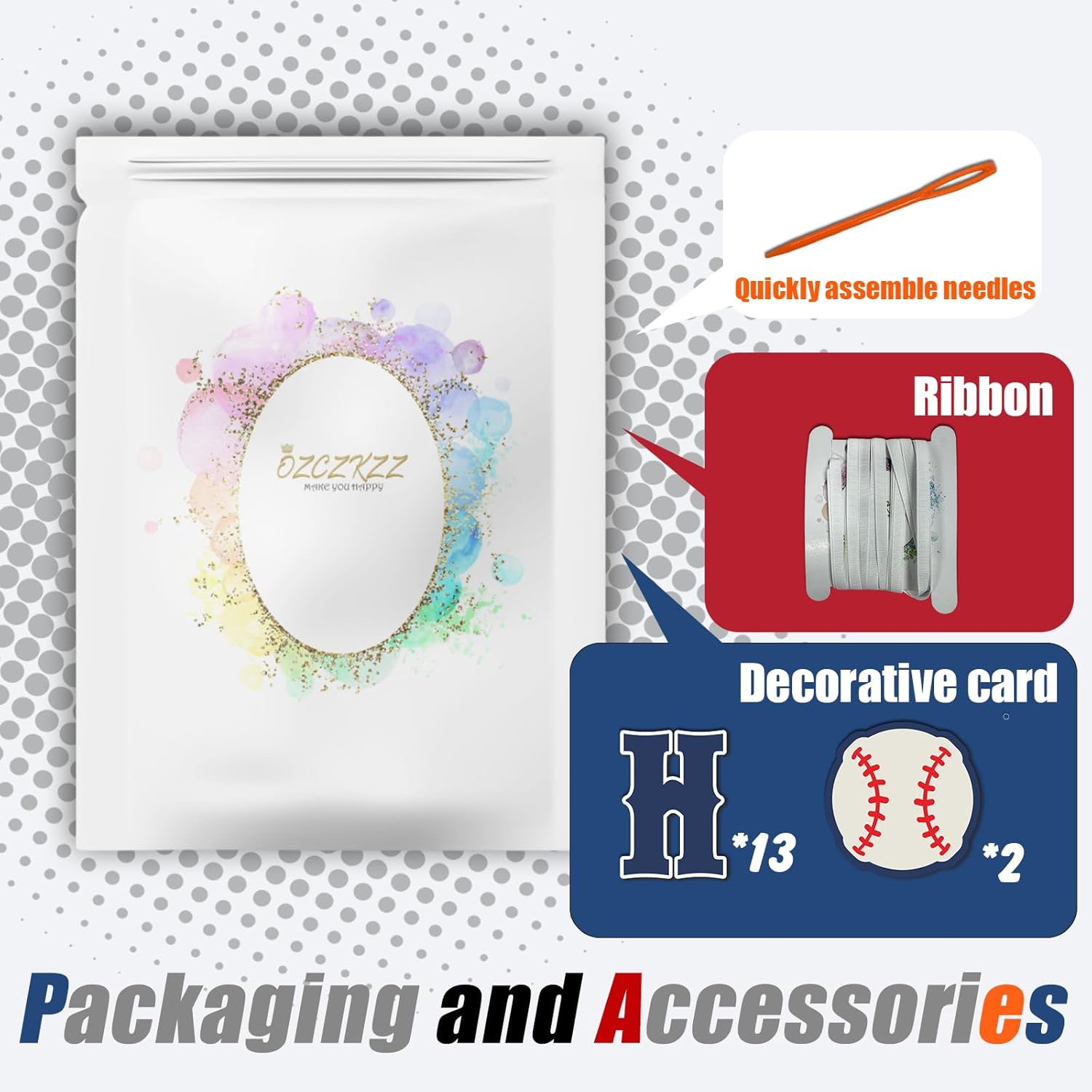 Baseball Birthday Banner Set Navy Blue Red White