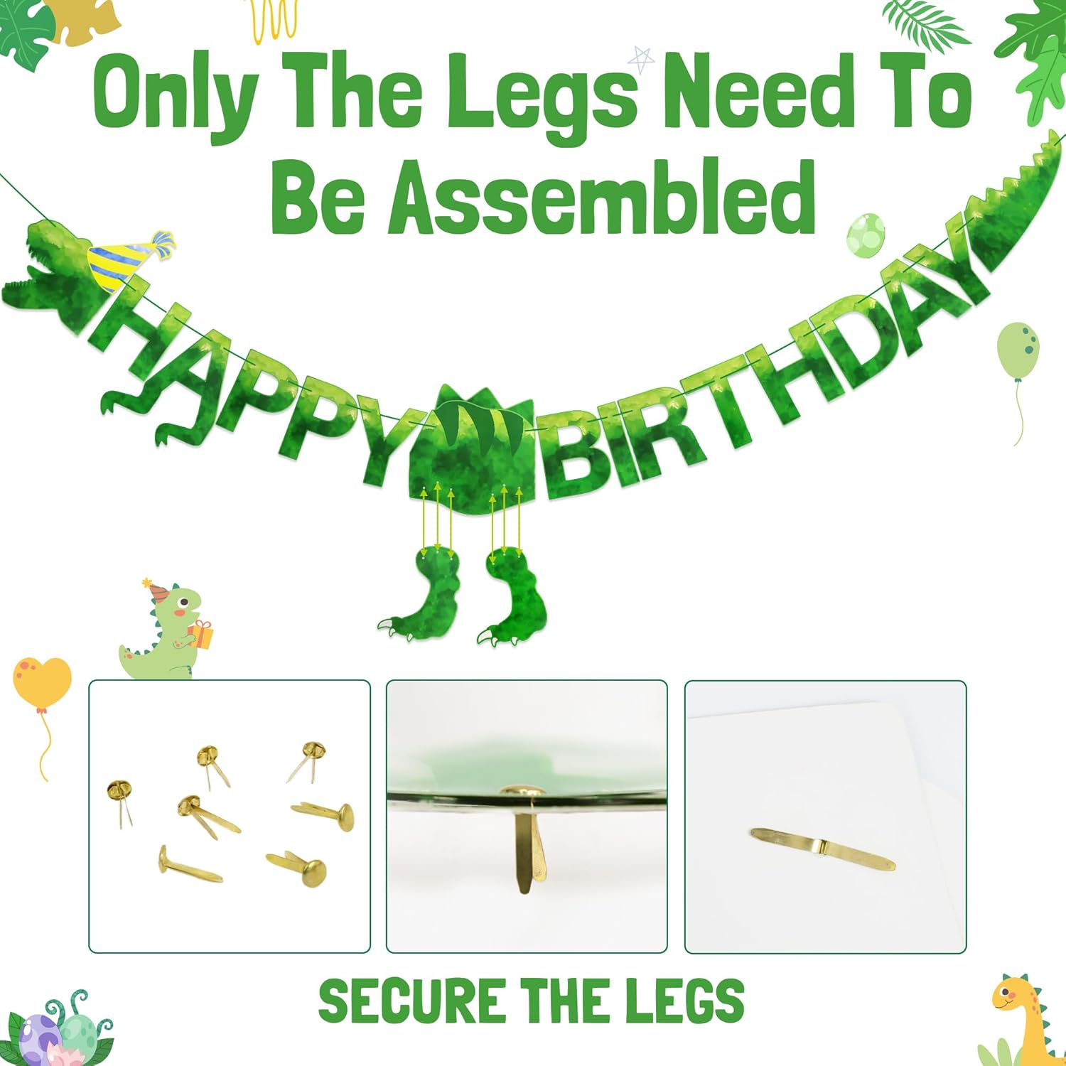 PatiCool Dinosaur Birthday Banner Party Decorations