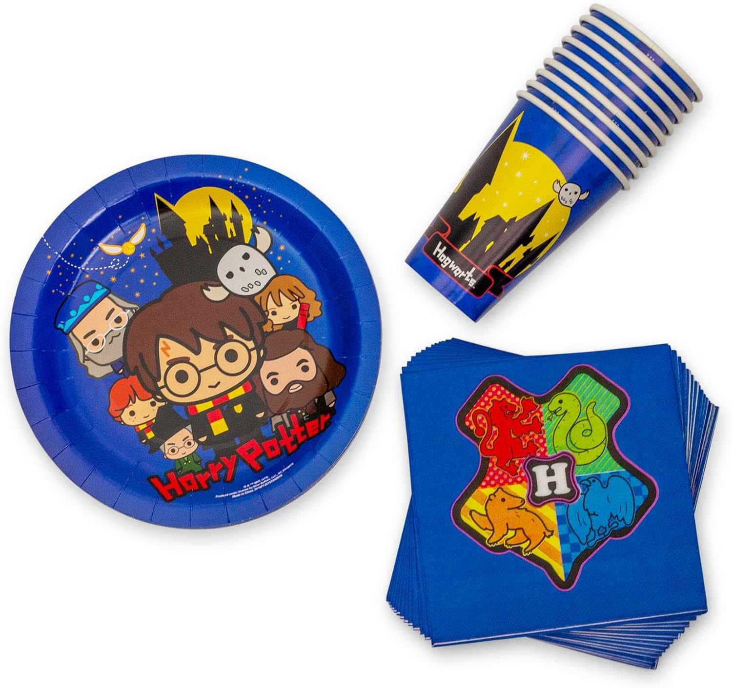 Silver Buffalo Harry Potter Chibi Tableware Party Set 60 Piece